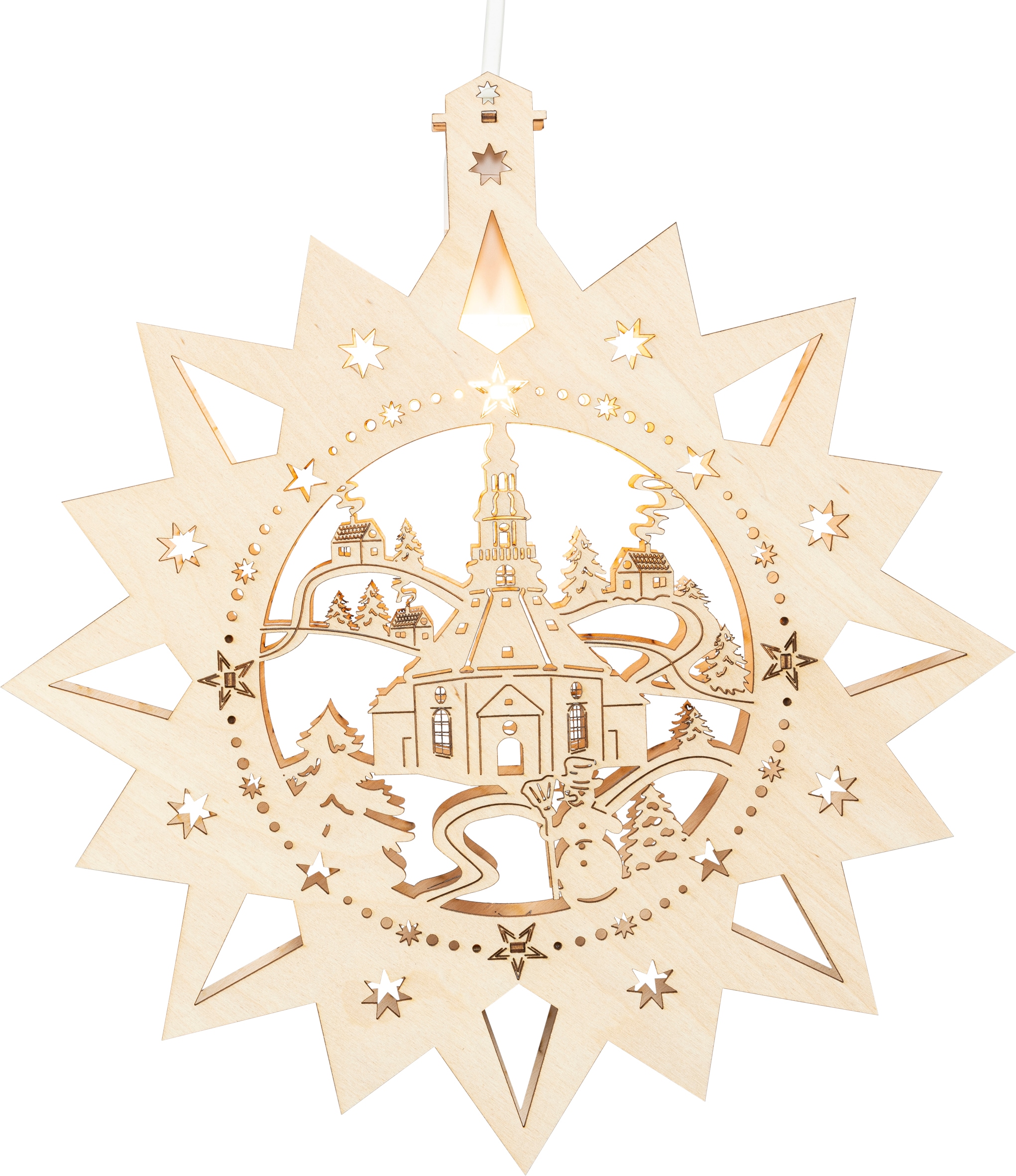 Saico Original LED Fensterbild »Seiffener Kirche, inkl. LED-Leuchtmittel, warmweiß« E14 BxHxT: 30x32,5x4,5 cm, Größe Höhe: 32,5 cm