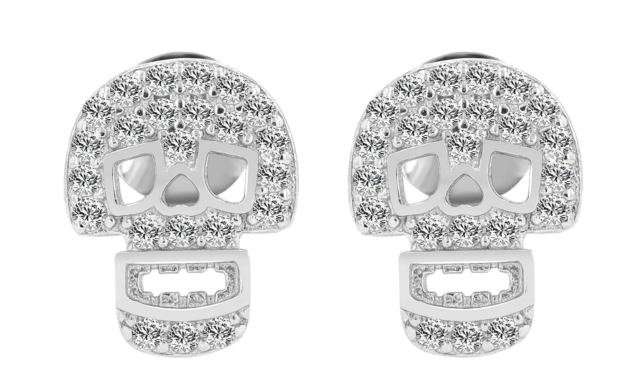 Adelia´s Paar Ohrstecker »Damen Ohrringe ¿ Ohrstecker Totenkopf aus 925 Silber mit Zirkonia«