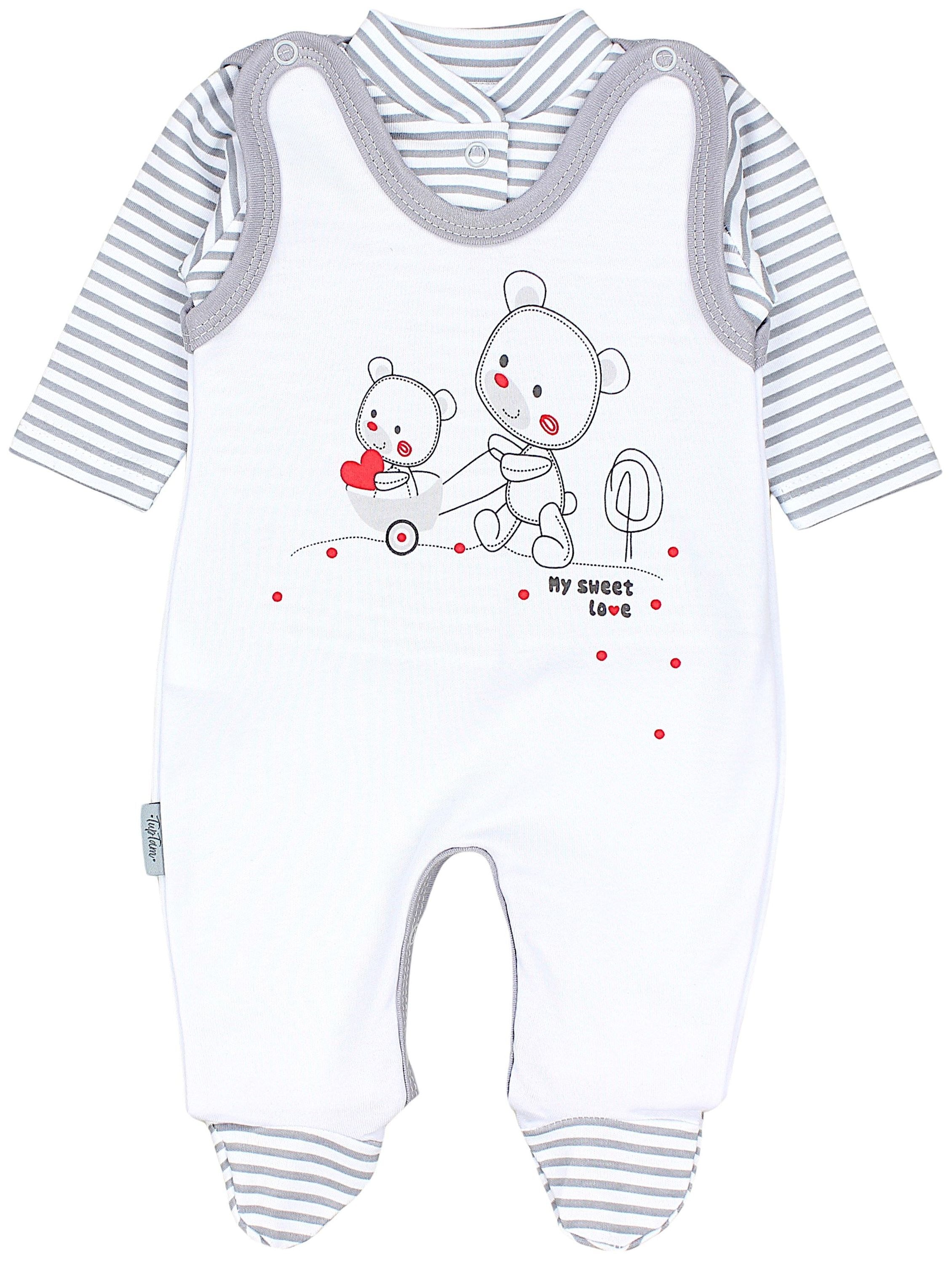 TupTam Strampler »Set Baby Unisex Strampler-Set mit Aufdruck Spruch 2-tlg«