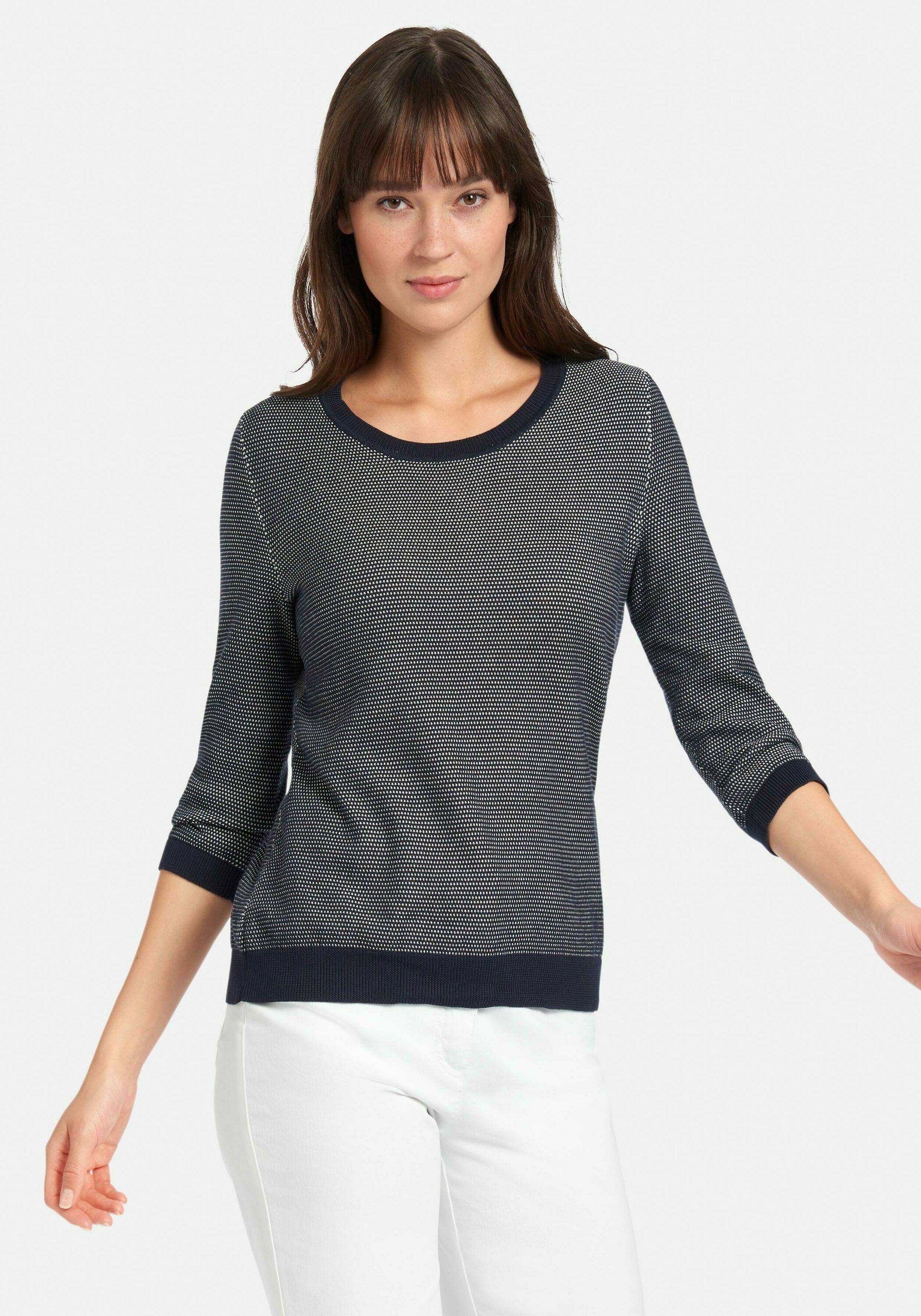 Peter Hahn 3/4 Arm-Pullover »Rundhals-Pullover aus SUPIMA®-Baumwolle«, mit Rippbündchen