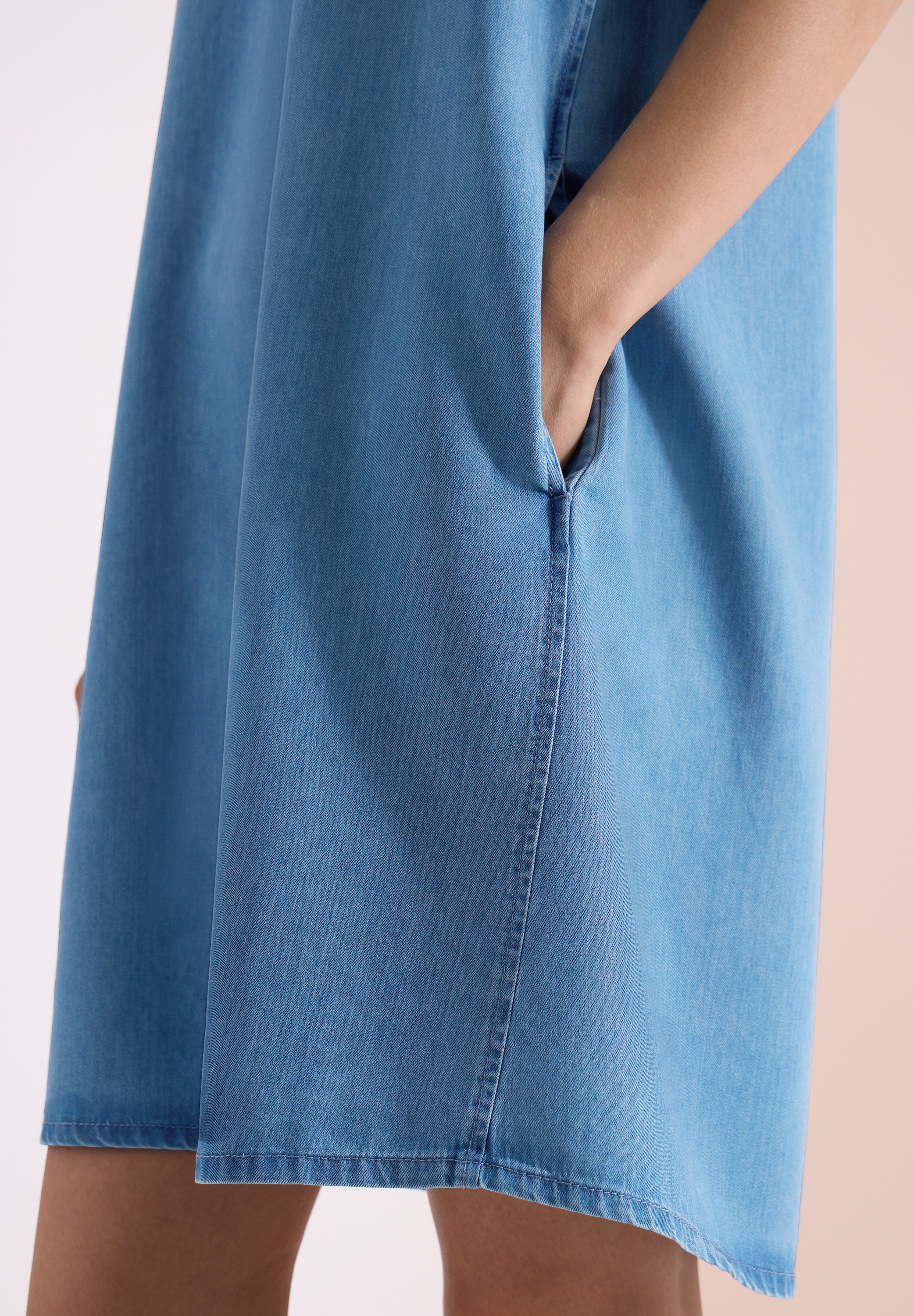 Cecil Jeanskleid Ohne Taschen mit V-Ausschnitt