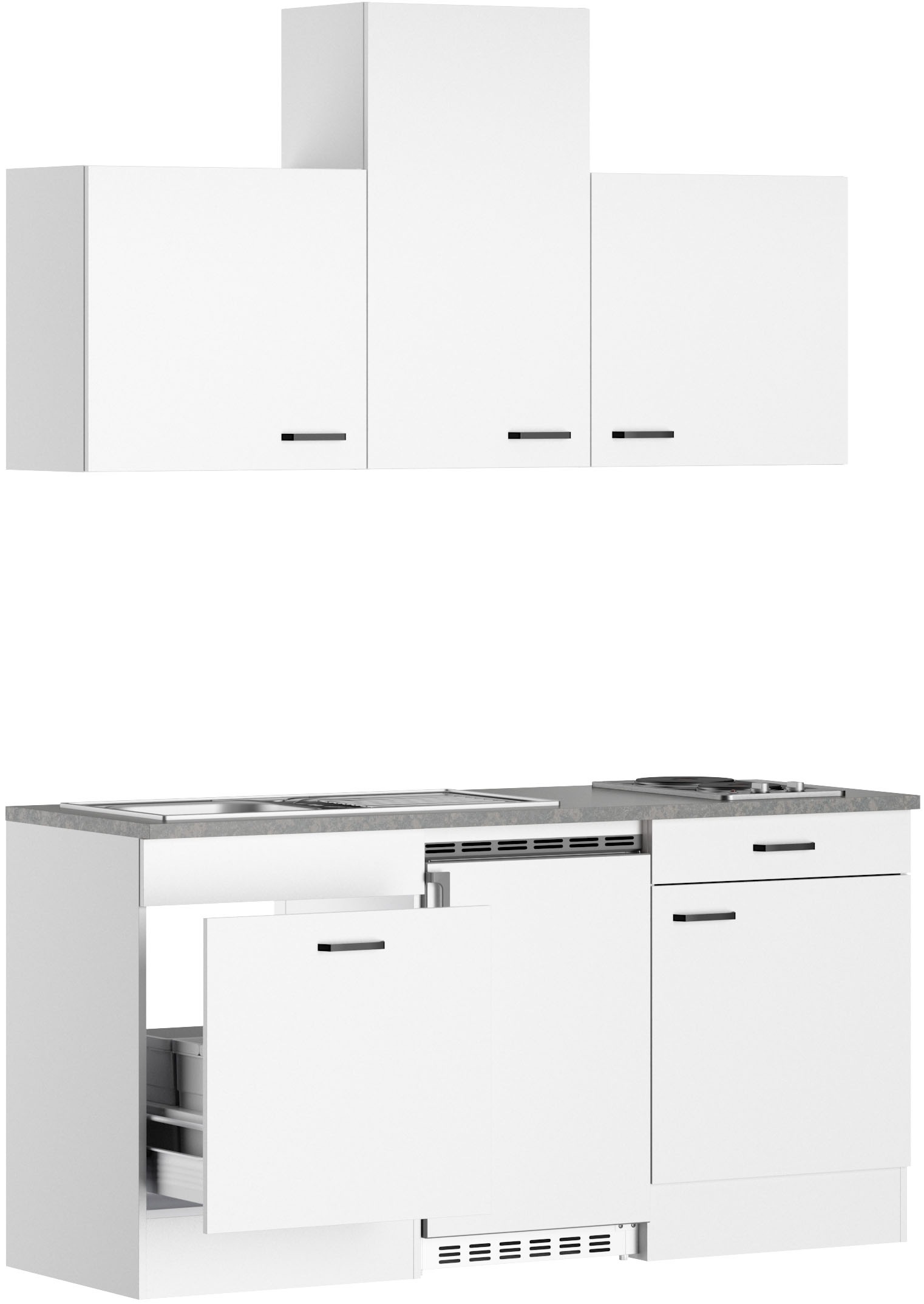 OPTIFIT Pantryküche »OPTImulti« Breite 170 cm, mit Unterbaukühlschrank und 2-Platten-Kochfeld