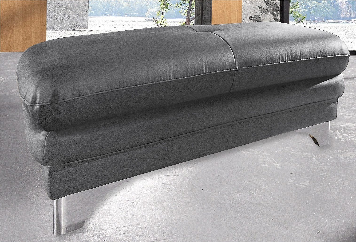 COTTA Polstergarnitur »Enterprise«, (Set), Set bestehend aus: 3-Sitzer mit Arm- & Kopfteilverstellung & Hocker