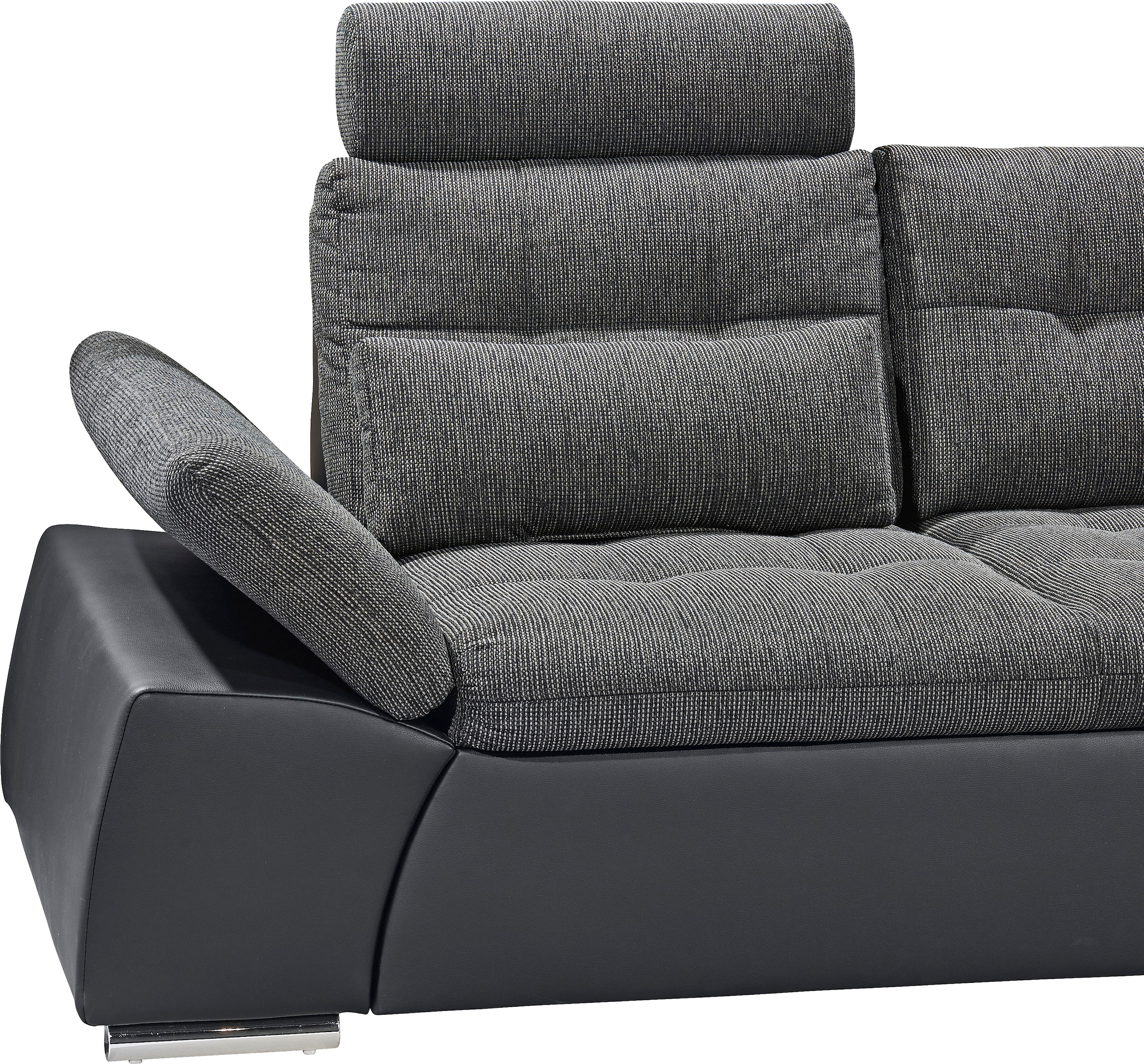 ED EXCITING DESIGN Ecksofa »Jakarta«, mit Bettfunktion, Kopfstützen, Nierenkissen etc.