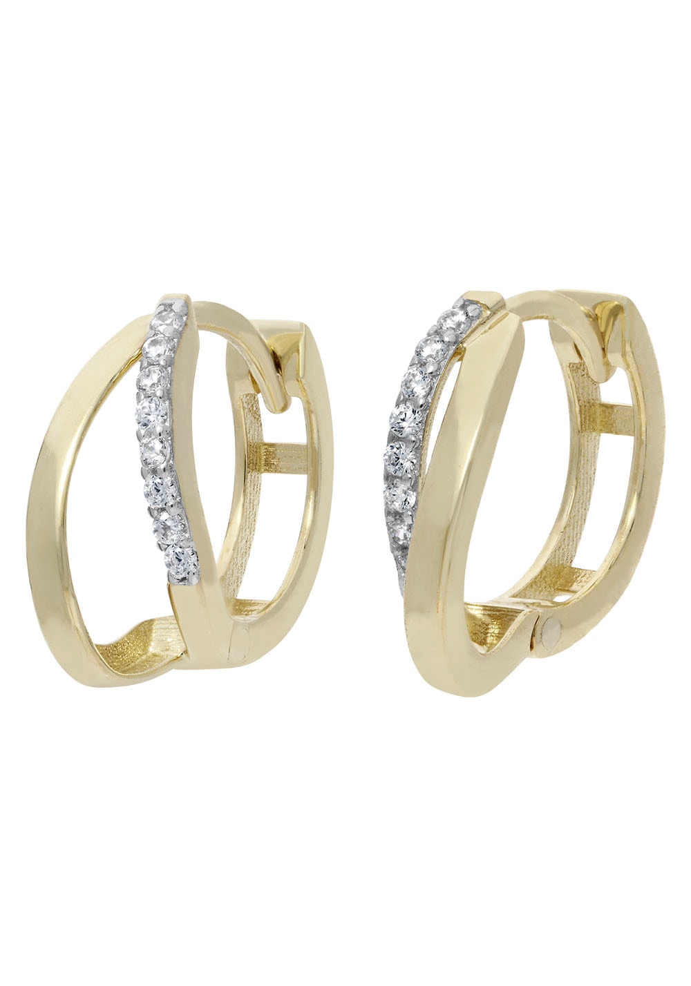 Firetti Paar Creolen »Schmuck Geschenk Gold 333 Ohrschmuck Gold glitzernd«, mit Zirkonia (synth.)