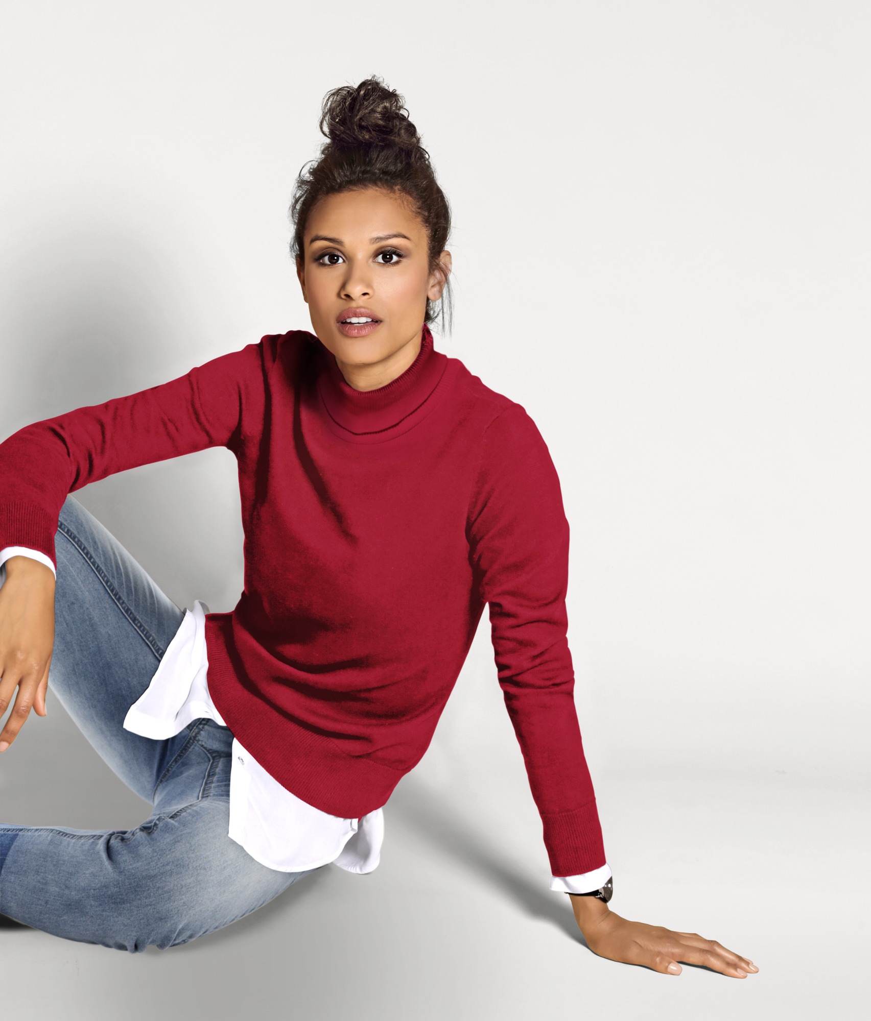 LINEA TESINI by Heine Rollkragenpullover, Feinstrick