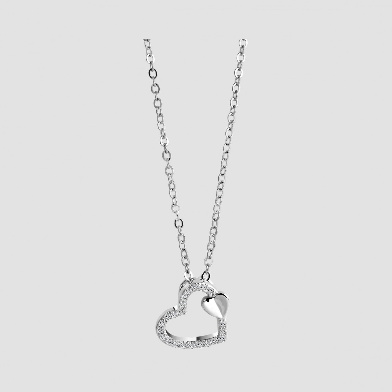 Adelia´s Edelstahlkette »Adelia's Unisex 925 Silber Halskette Herz mit Zirkonia unbekannt cm«