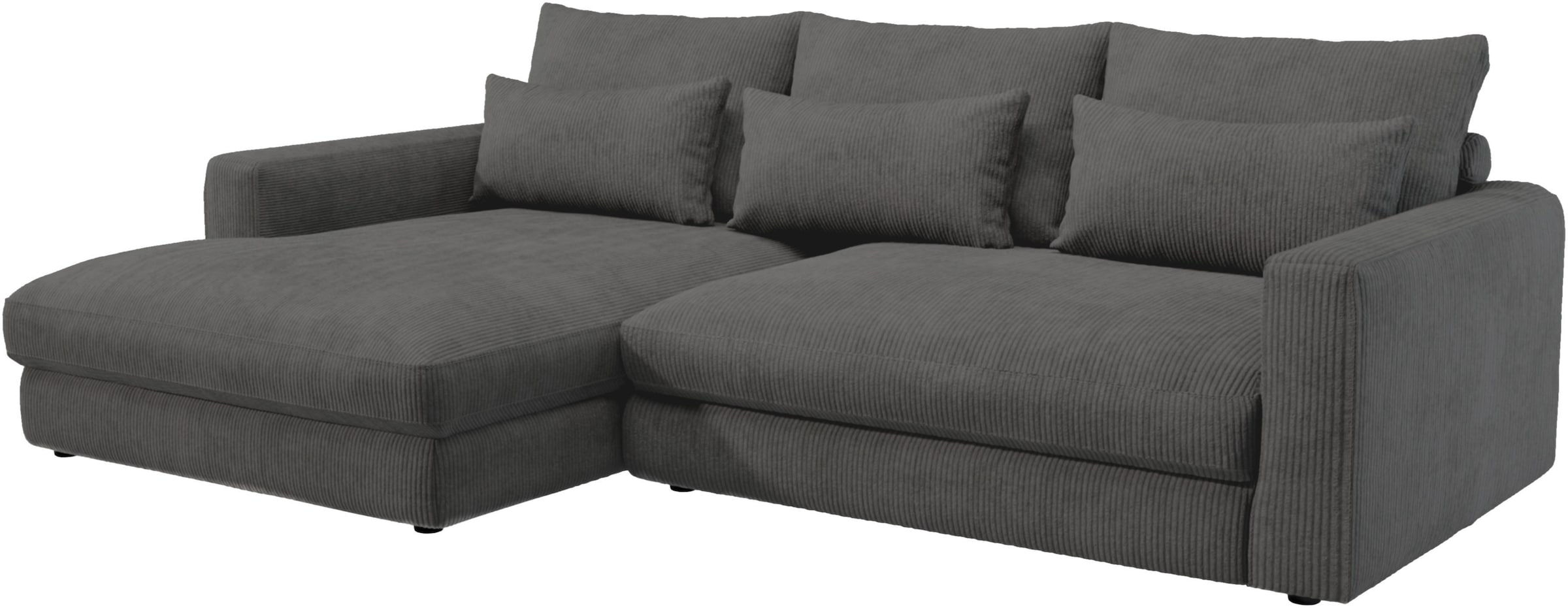 Home affaire Ecksofa »Darwin, viele Kissen, extra tiefe Sitzfläche, 271/89/171 (B(H/T)«, gemütlich und weich, L-Form, mit extra softem Sitzkomfort, Cord