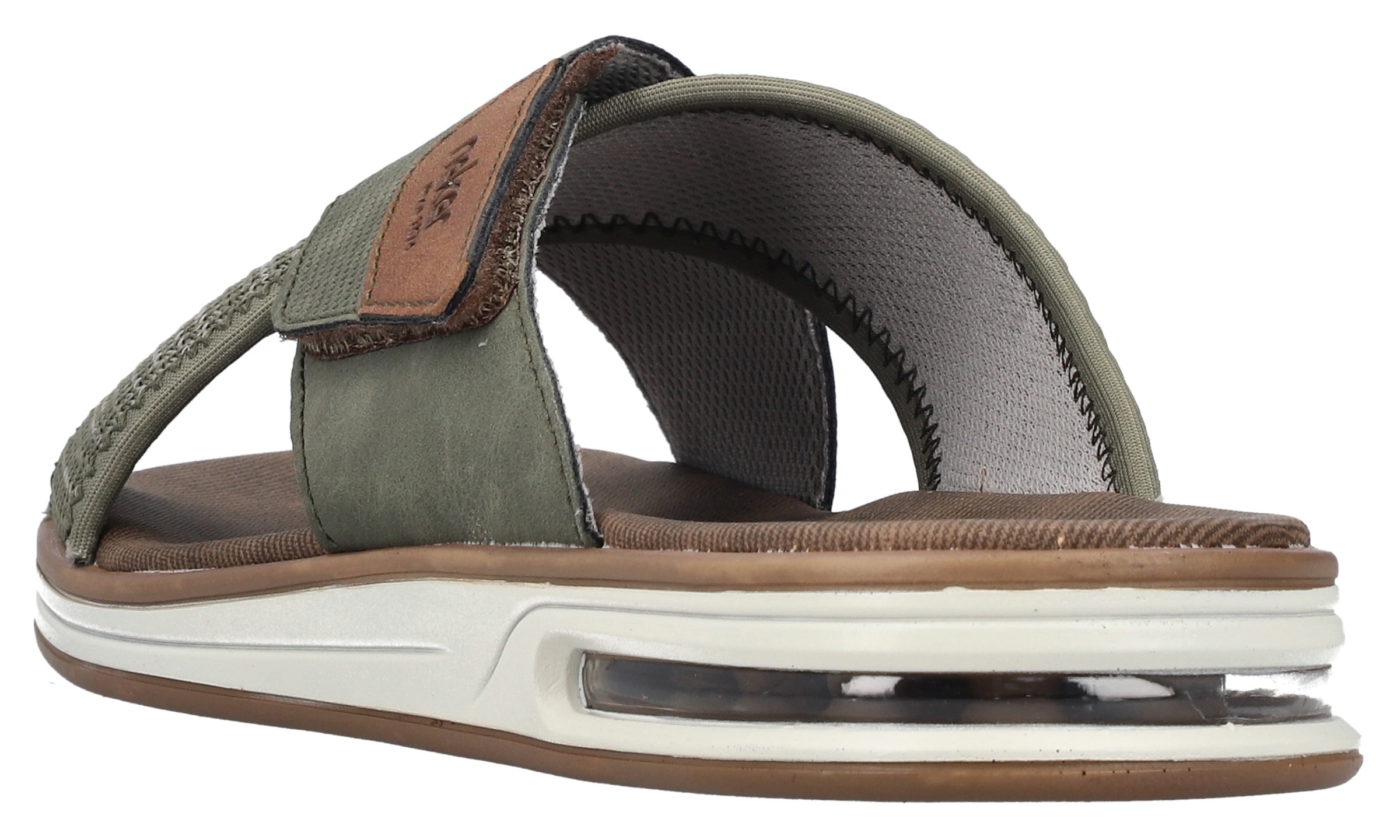 Rieker Pantolette, Sommerschuh, Strandschuh, Schlappen, Hausschuh mit Klettverschluss