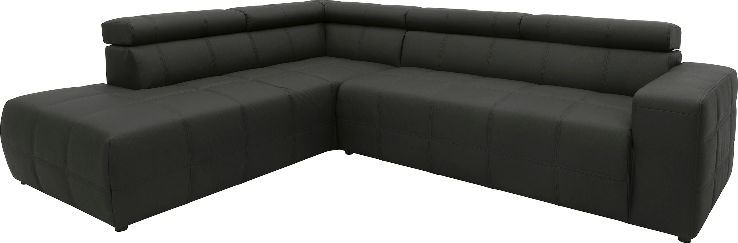 DOMO collection Ecksofa »Brandon L-Form, auch in Leder«, inklusive Kopfteilverstellung, wahlweise mit Sitztiefenverstellung