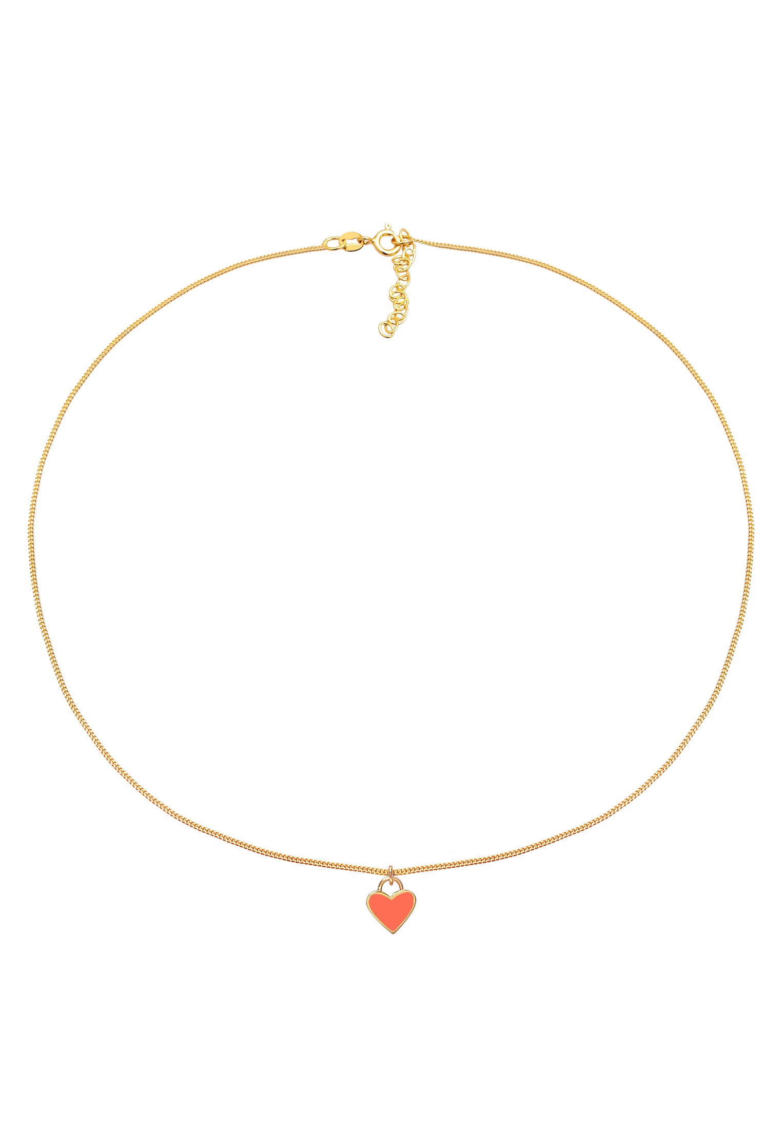 Elli Choker »Halskette Choker Herz Emaille schwarz 925 Silber«