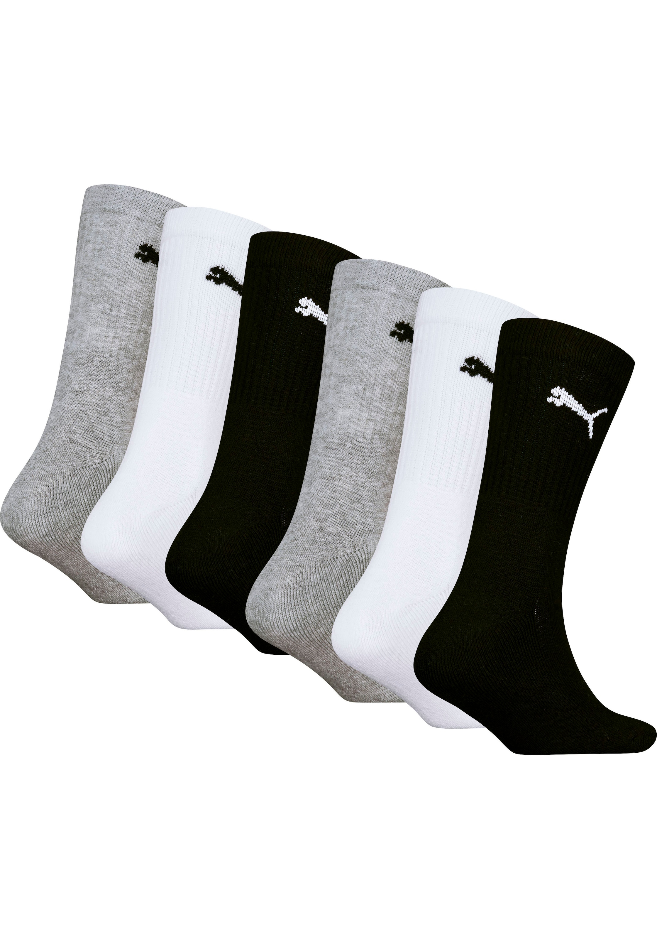 PUMA Socken »PUMA JUNIOR CREW SOCK 6P ECOM«, (6 Paar, 6 Paar), gepolsterte Sohle für zusätzlichen Komfort