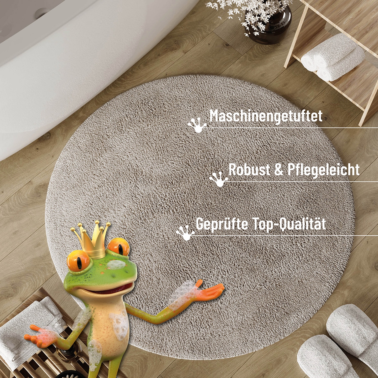 Wecon home Basics Badematte »Erik« Höhe 20 mm waschbar, rutschfest, sehr weich, strapazierfähig, pflegeleicht