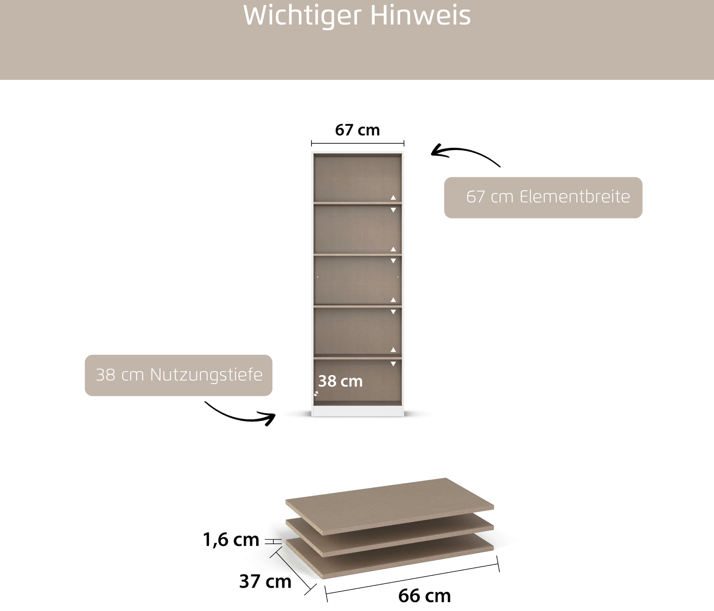 rauch »Zubehör für Schränke der Serie MINOSA Schranktiefe 41 cm« 2er-Set Breite 43 cm, Tiefe 37 cm