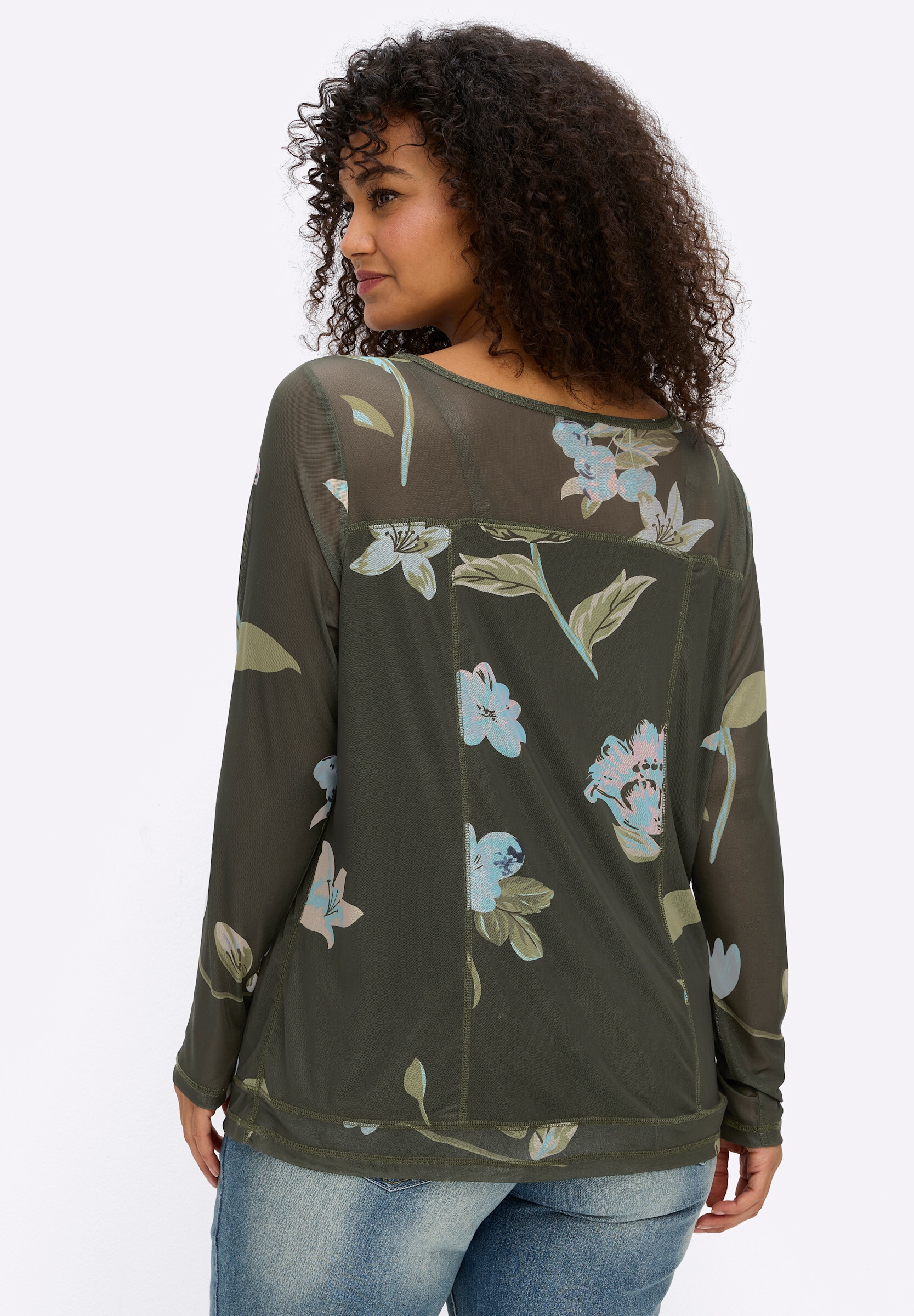 sheego by Joe Browns T-Shirt »Langarm-Shirt Langarmshirt mit Blumendruck«