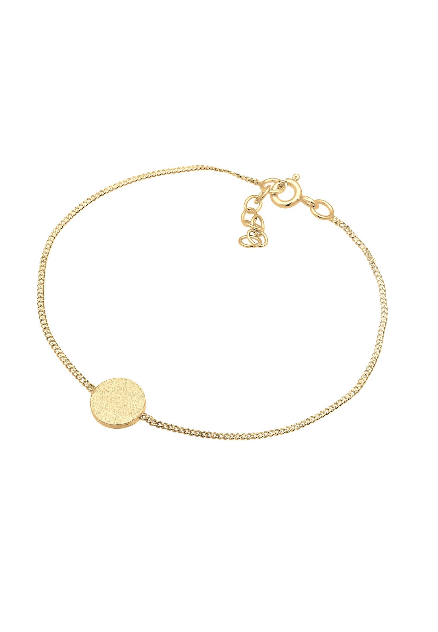 Elli Armkette »Armband Kreis Plättchen Matt Basic Geo 925 Silber«