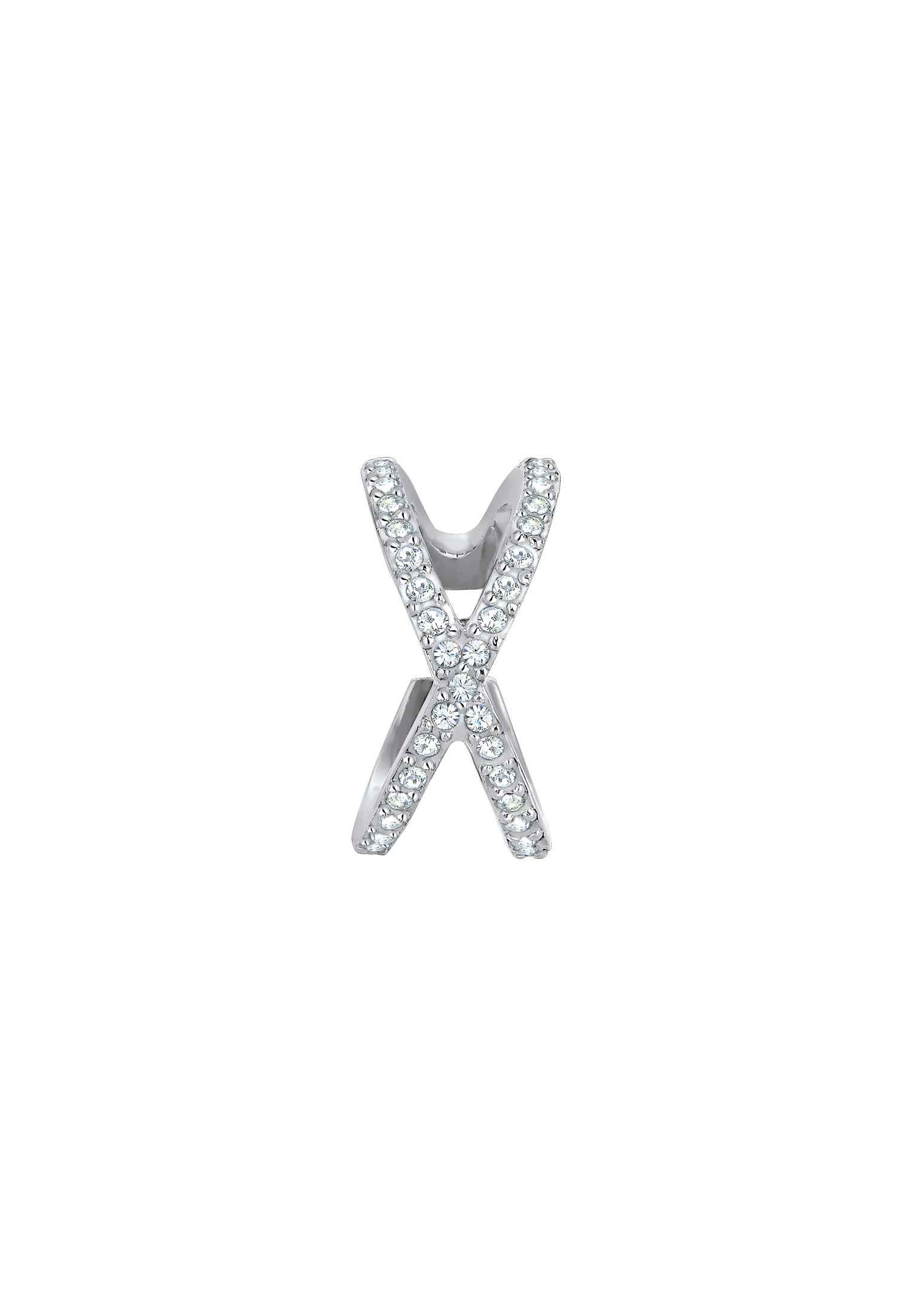 Elli Ohrklemme »Ohrringe Single Earcuff Kreuz Kristalle 925 Silber«