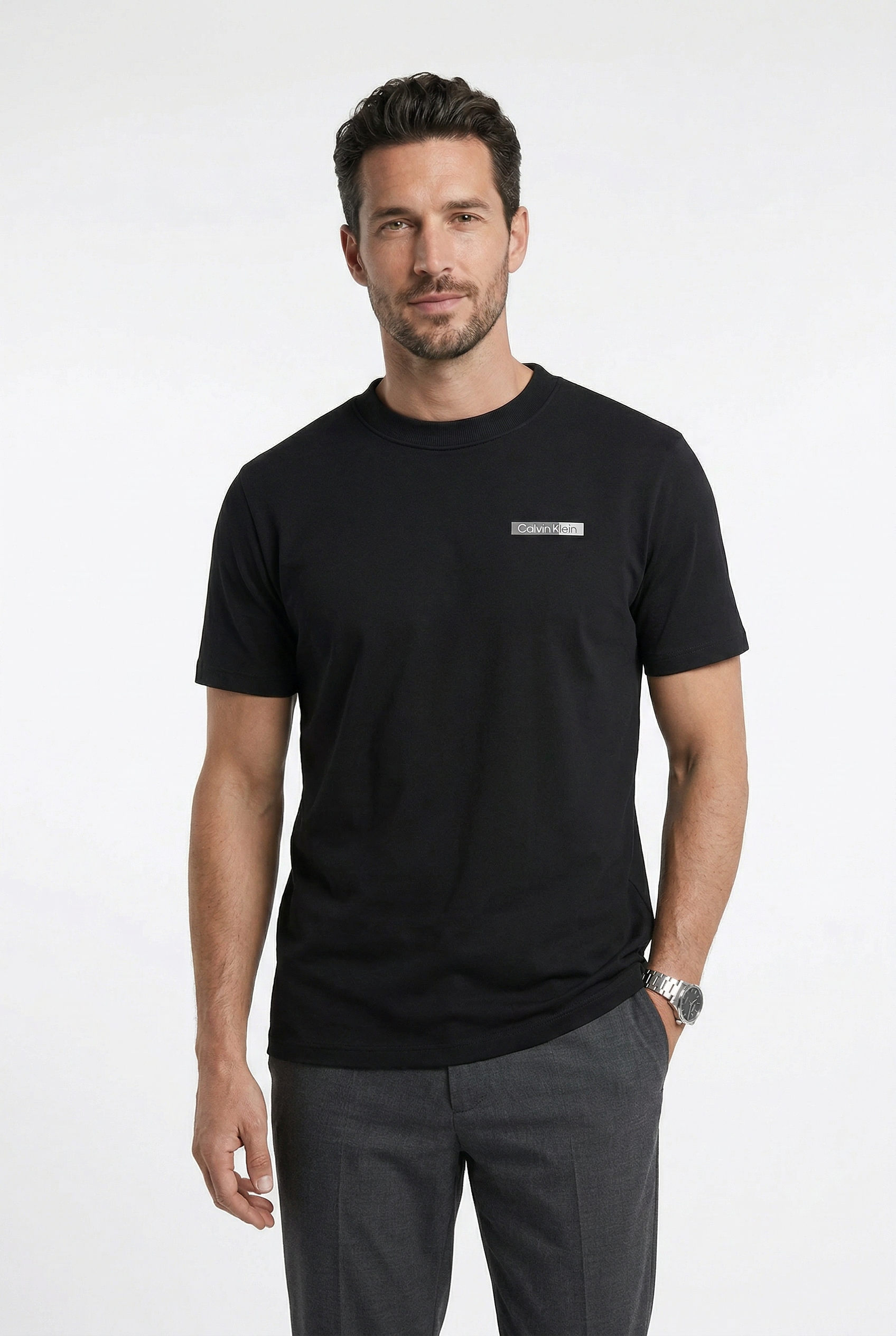 Calvin Klein T-Shirt reine Baumwolle, Regular Fit, Brust- und Rückendruck