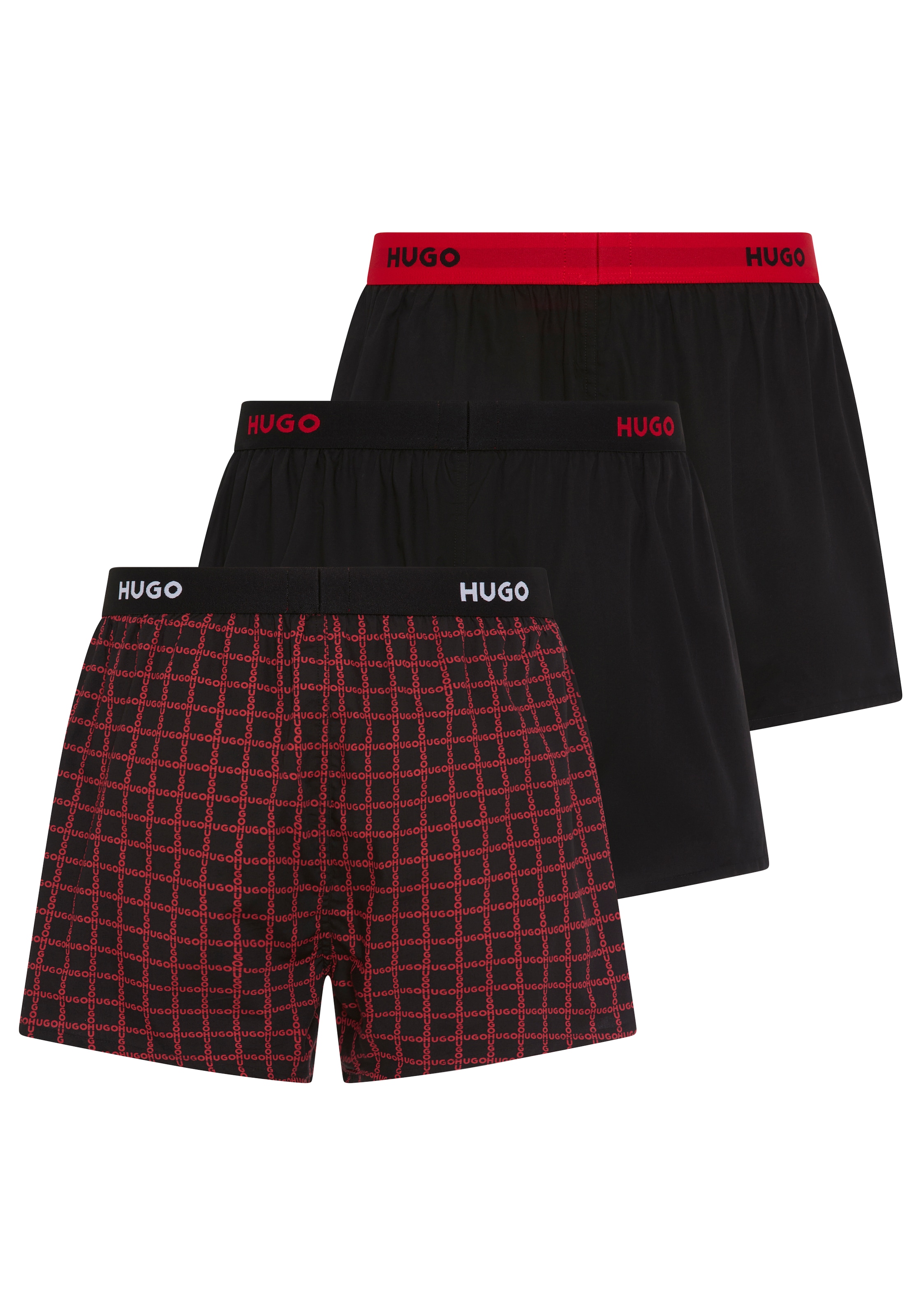 HUGO Underwear Webboxer »WOVEN BOXER TR«, (Packung, 3 St., 3er-Pack), Webboxer mit HUGO Schriftzug