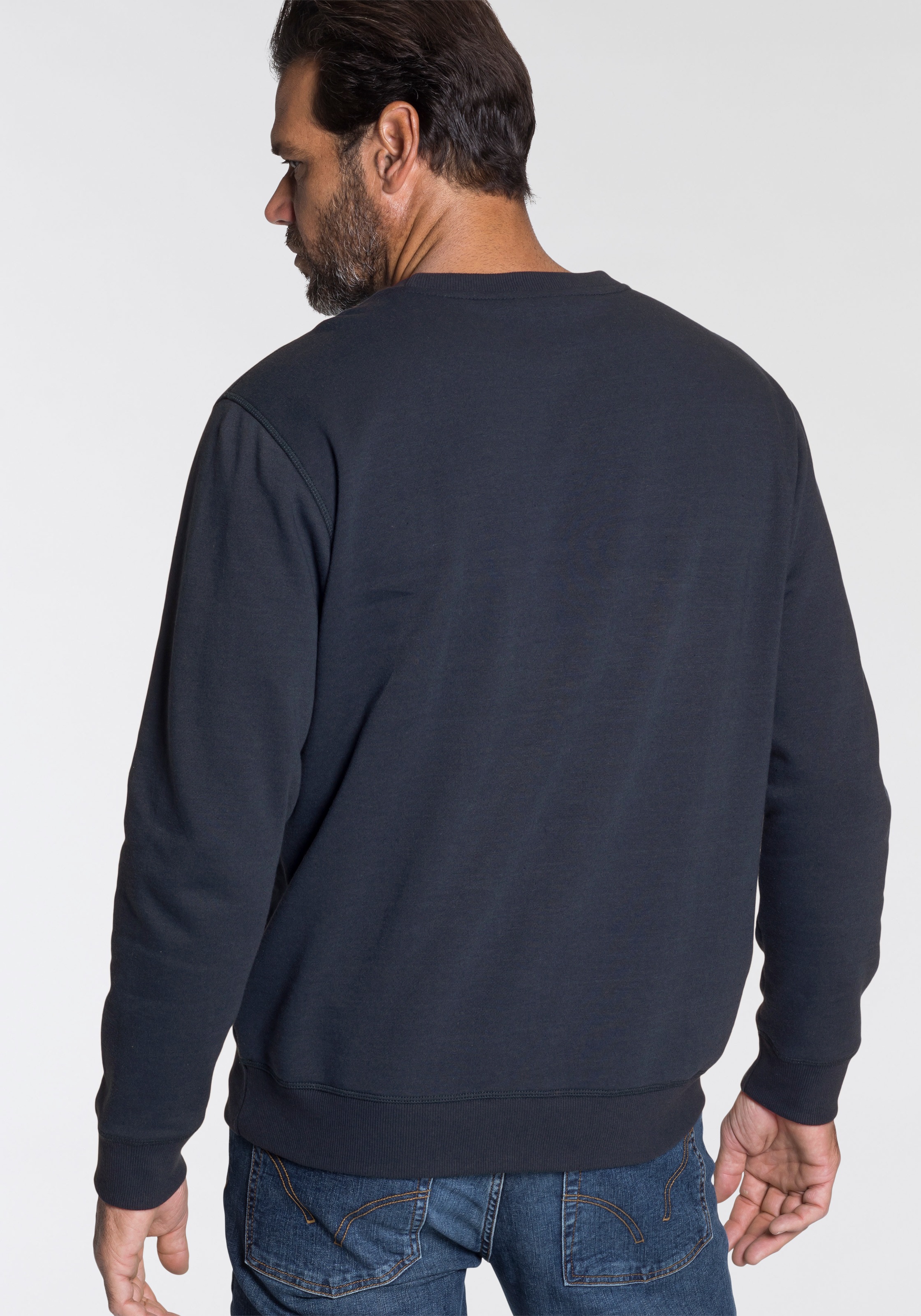 Man's World Sweatshirt, Langarm, lässiger Print, Rundhals, aus Baumwollmischung