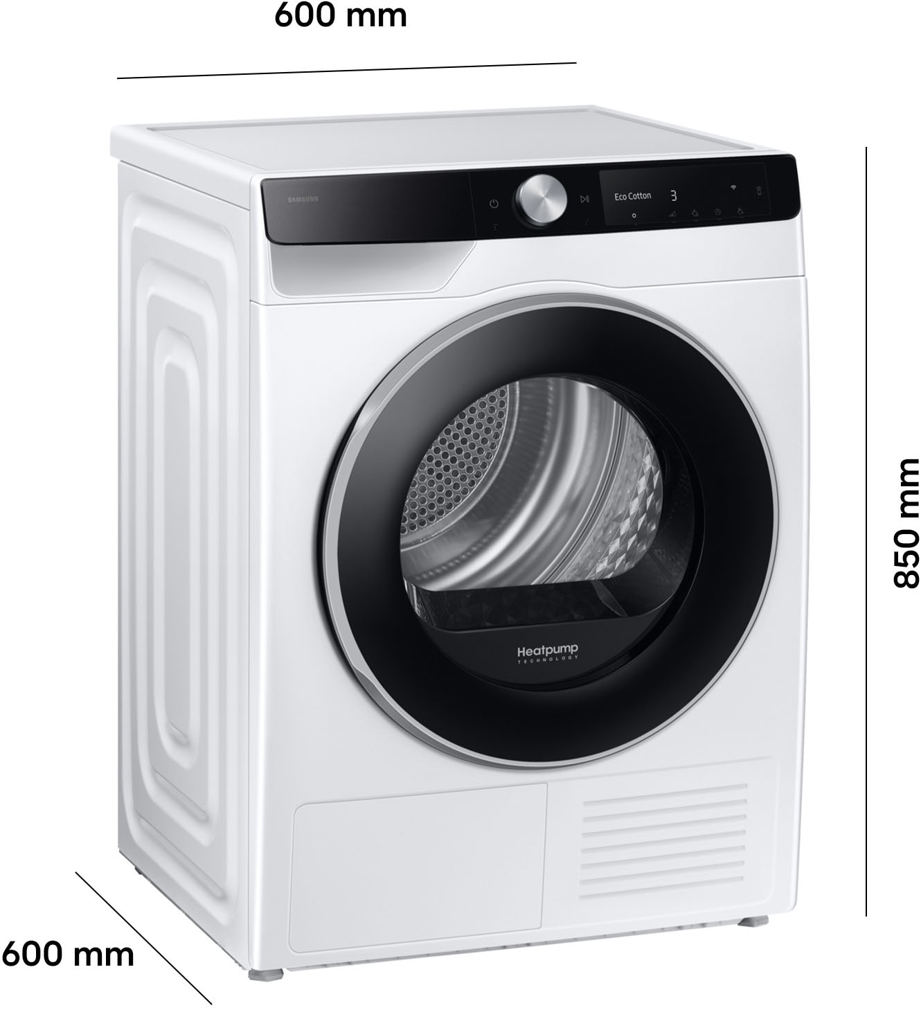 Samsung Wärmepumpentrockner »DV90DG6845(LKU2/LBU2)« DV6400D Klartext-Display - Einfache und komfortable Bedienung