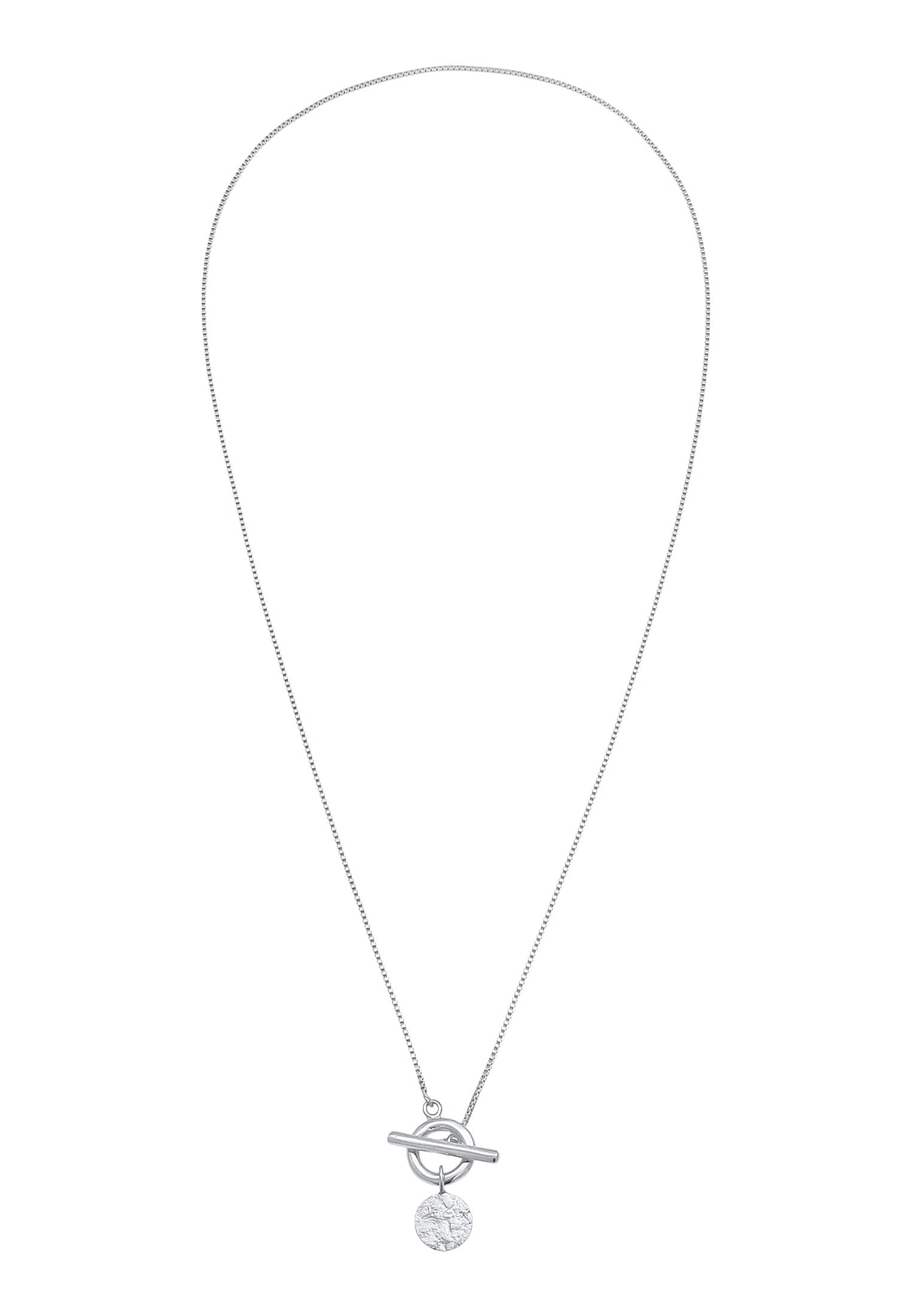 Elli Kette mit Anhänger »Halskette Venezianer Plättchen T-Bar Verschluss 925 Silber«