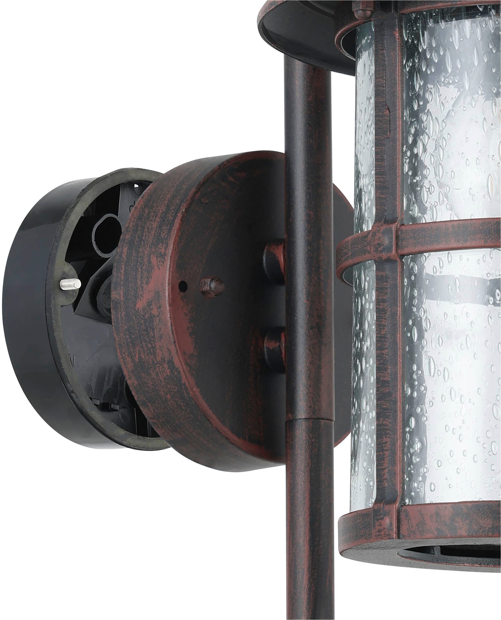 EGLO Wandleuchte »San Telmo Wandlampe, Außenbeleuchtung, Vintage, E27, IP23, Lampe« E27 1 Stk. Wand-/Deckenleuchte - L18 x H35 x AL24 cm - antik-braun - 1X60W exkl.