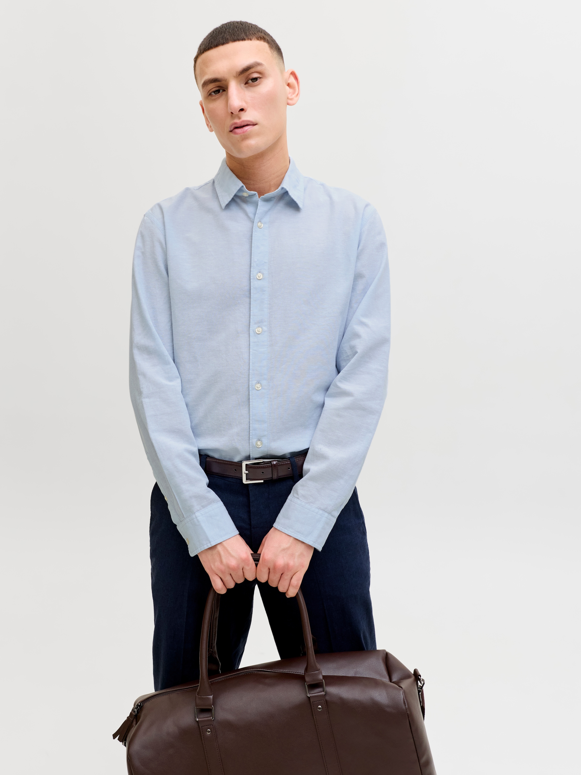 Jack & Jones Langarmhemd »JJEBREEZE LINEN BLEND SHIRT L/S SN« mit Knopfleiste