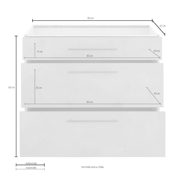 wiho Küchen Unterschrank »Flexi2«, Breite 90 cm bestellen bei OTTO