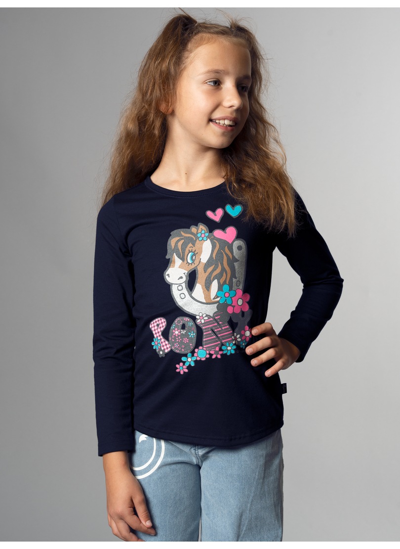 Trigema Longsleeve »TRIGEMA Langarmshirt mit süßem Pony-Print«, (1 tlg.)