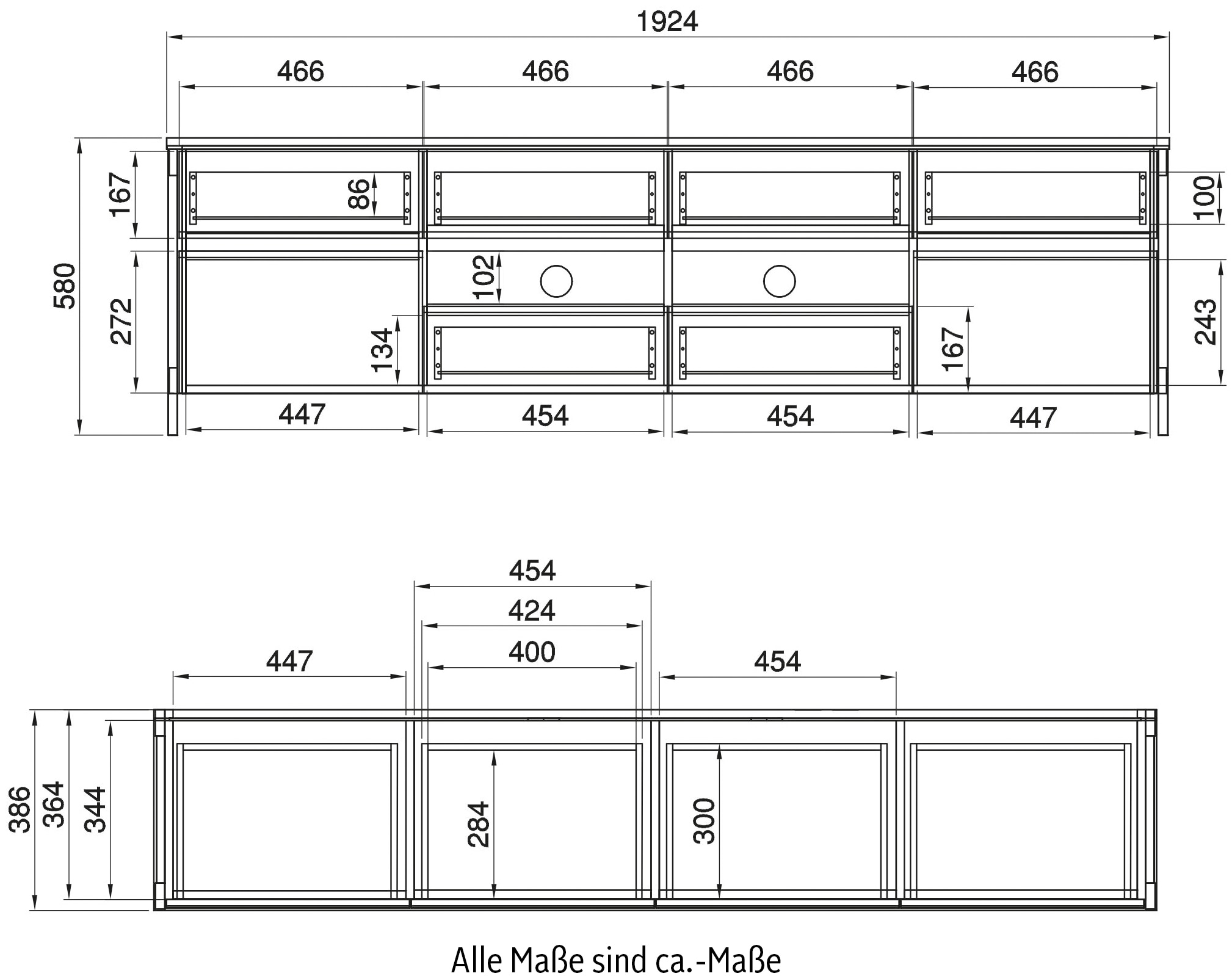 Home affaire TV-Schrank »Stranda, moderner TV-Unterschrank, Kommode im Scandi-Style, Lowboard« Rahmenoptik, ausreichend Stauraum, vielseitig einsetzbar, 193 cm breit