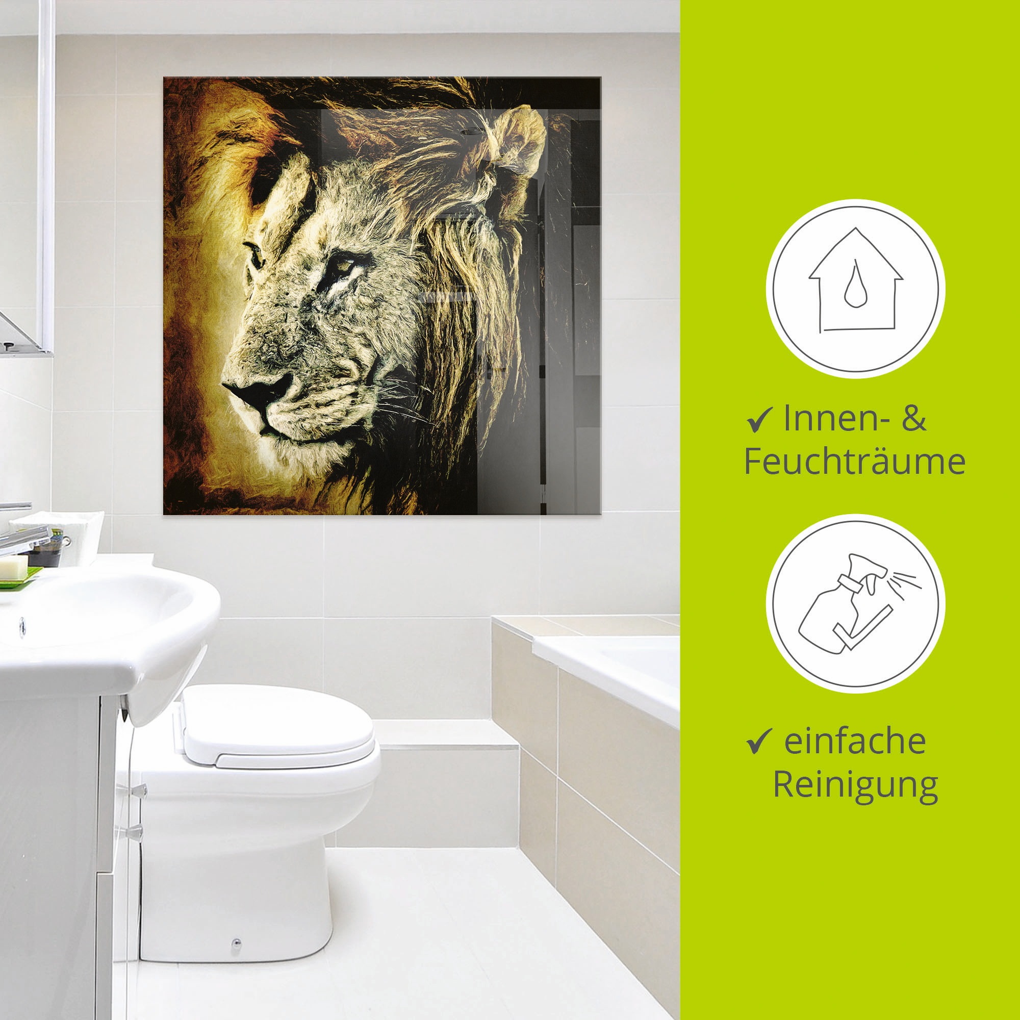 Artland Glasbild »Löwe«, Wildtiere, (1 St.), in verschiedenen Größen