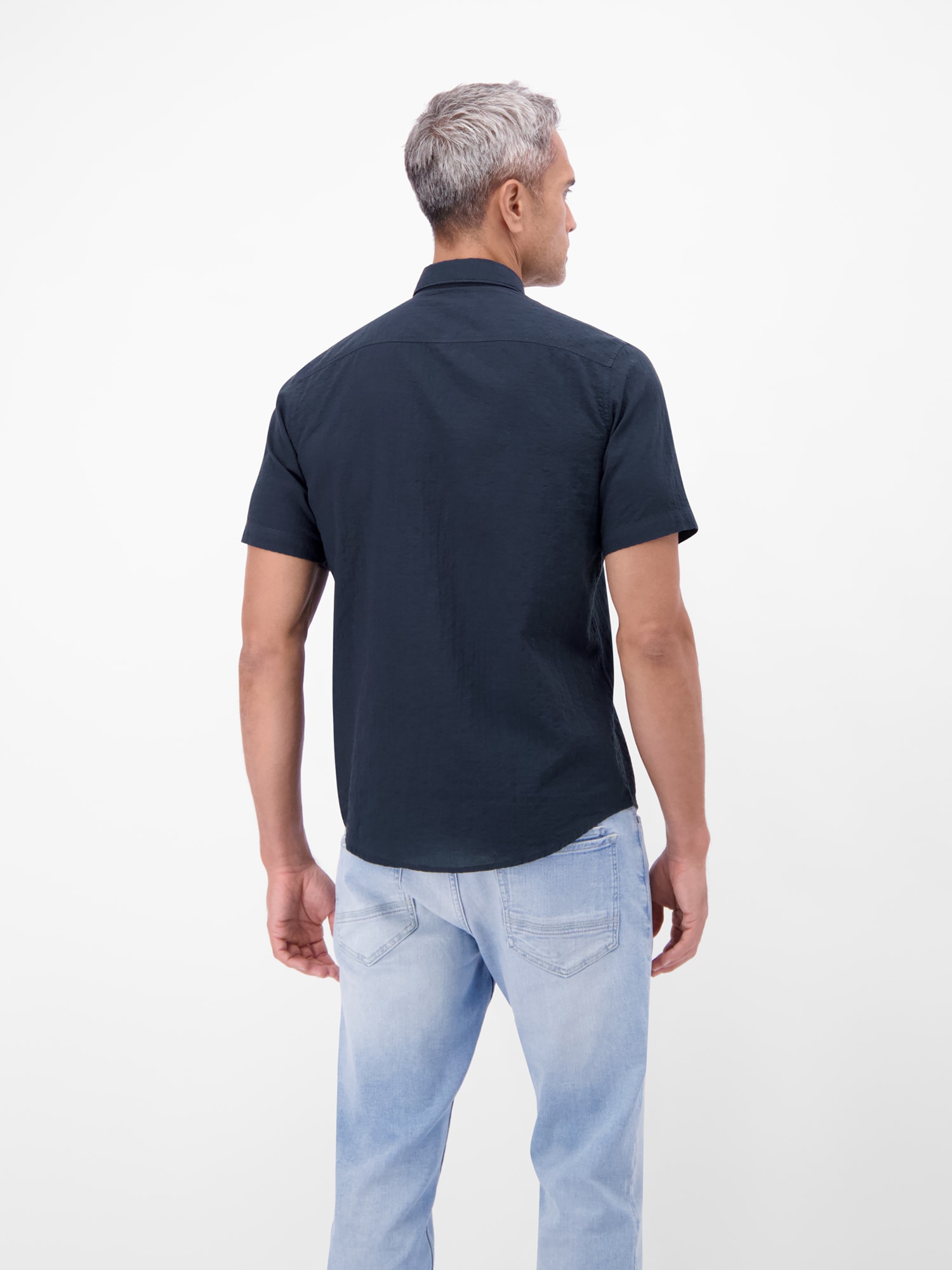 LERROS Kurzarmhemd »Kurzarmhemd im Knitterlook«