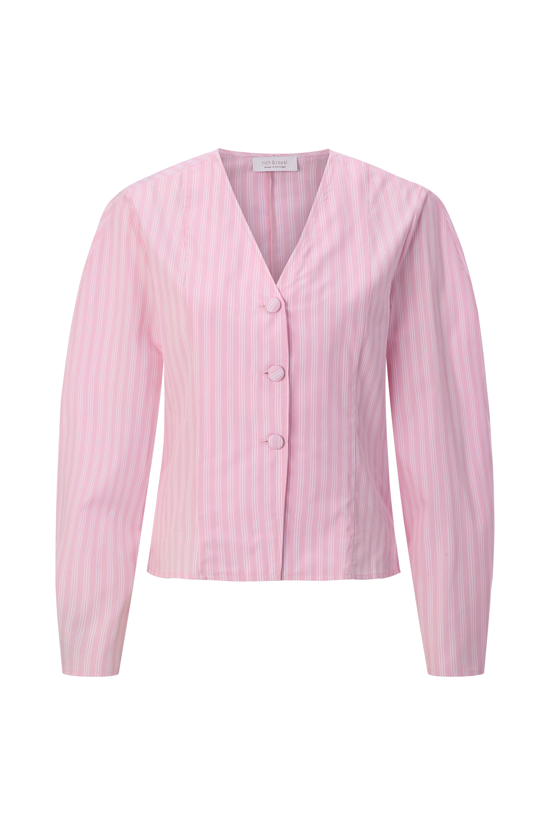 RICHROYAL Langarmbluse leicht tailliert, aus reiner Baumwolle