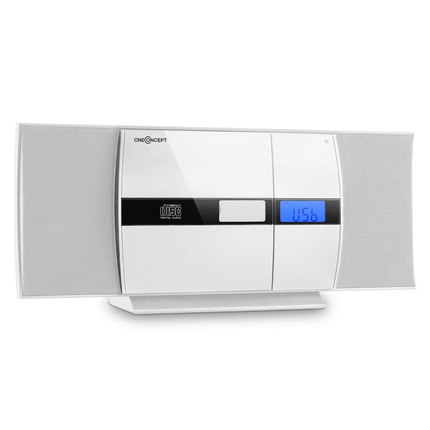 ONECONCEPT Stereo Anlage CD USB MP3 UKW AUX Radio Wecker Micro System