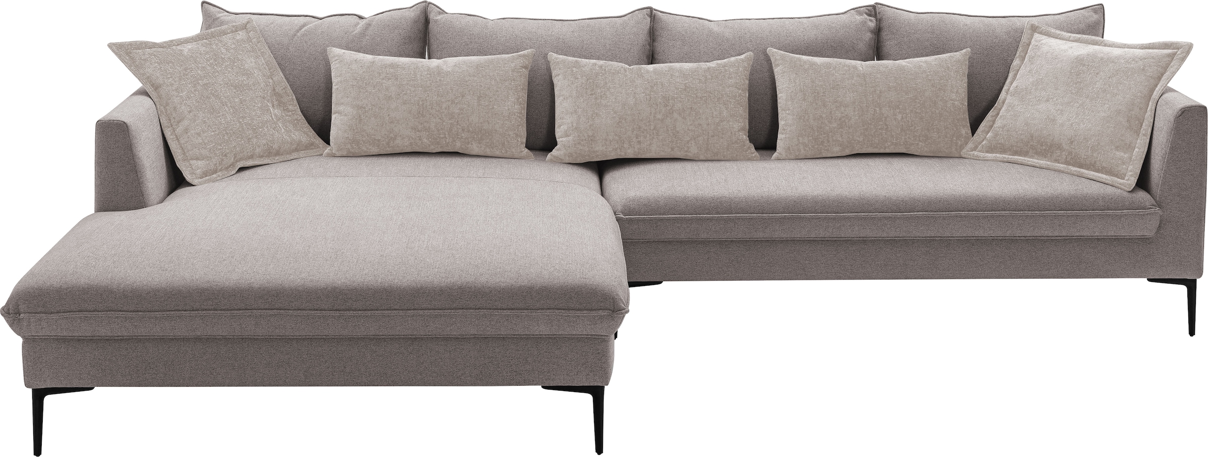 exxpo - sofa fashion Ecksofa »Piazza, elegant und edel, Designsofa mit tollem Sitzkomfort,«, (2 St.), Longchair Ecke in hochwertiger Verarbeitung, Stellmaße 321x187cm