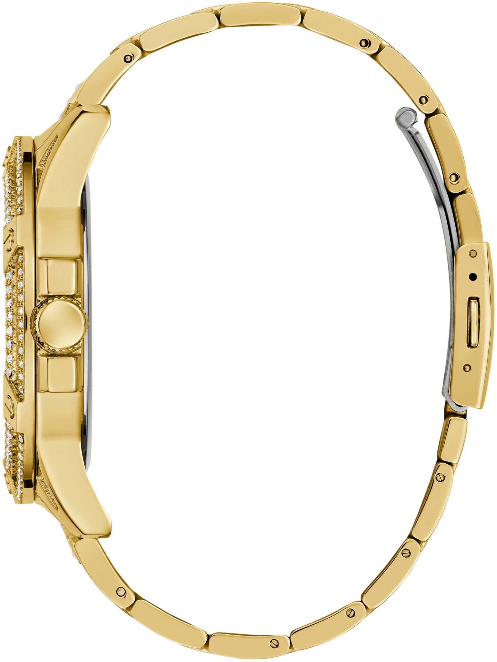 Guess Multifunktionsuhr »KING«, Quarzuhr, Armbanduhr, Herrenuhr, Datum, Edelstahlarmband