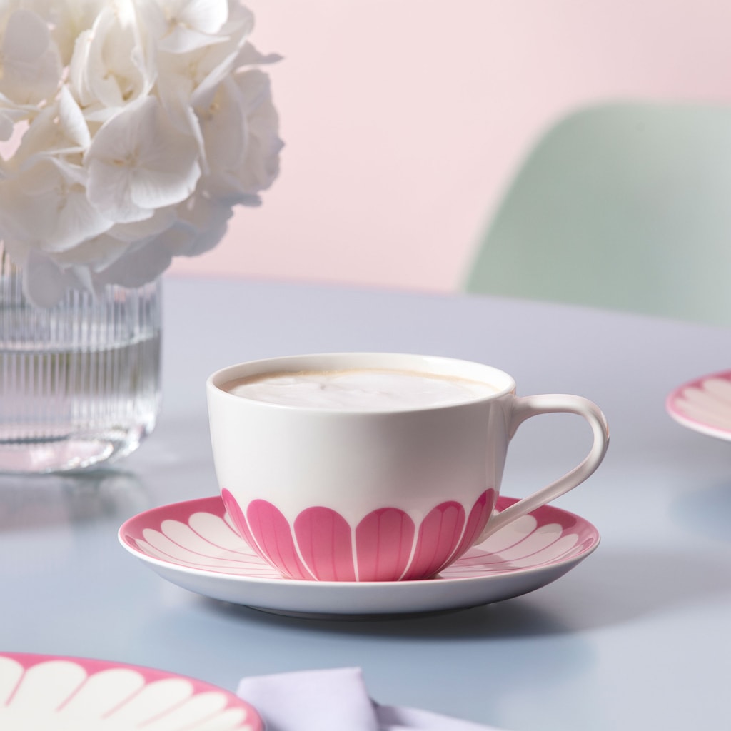 Villeroy & Boch Untertasse »Cappuccinountertassen Fleur Couleur ø 17,5 cm 6er Set« Spülmaschinenfest, Mikrowellensicher