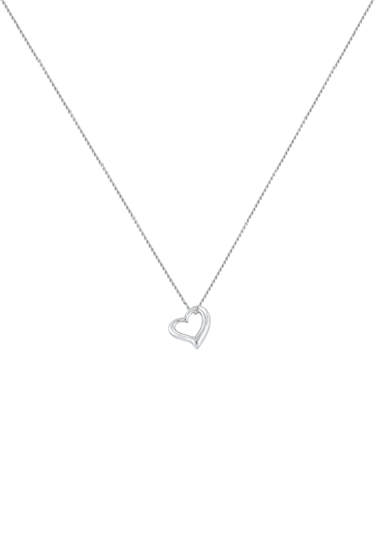 Elli Kette mit Anhänger »Halskette Herz Basic Cut Out 925 Silber«