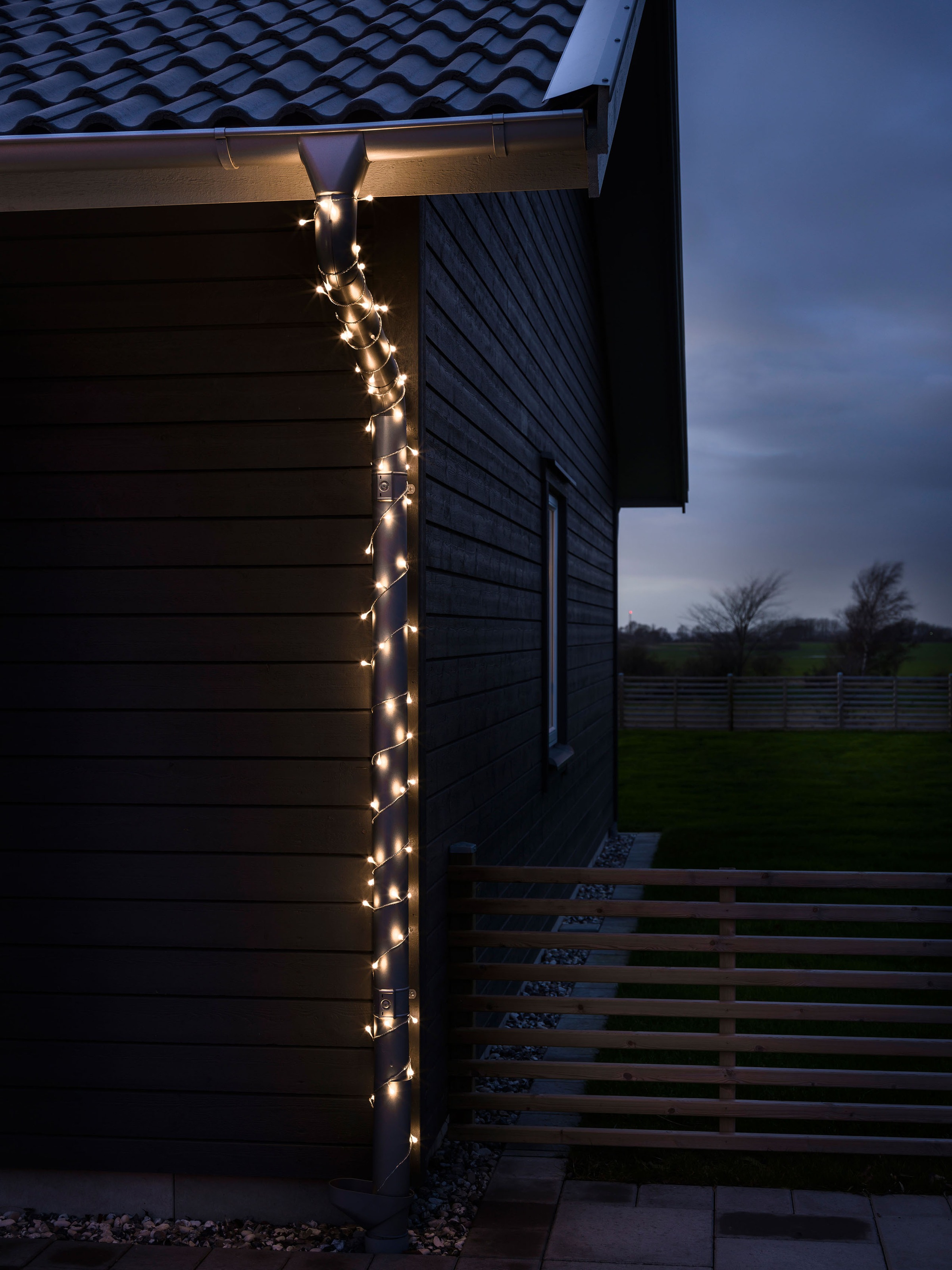 KONSTSMIDE LED-Lichterkette, 80 St.-flammig, LED Globelichterkette, runde Dioden, 80 warm weiße Dioden