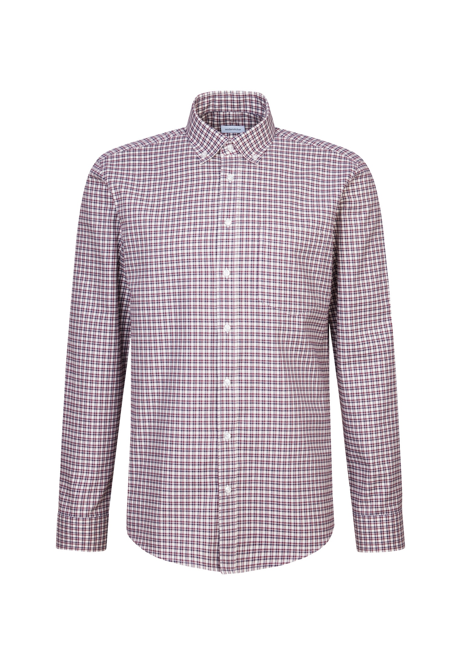 seidensticker Flanellhemd »Schwarze Rose« Regular 1/1 Button-Down-Kragen Karo