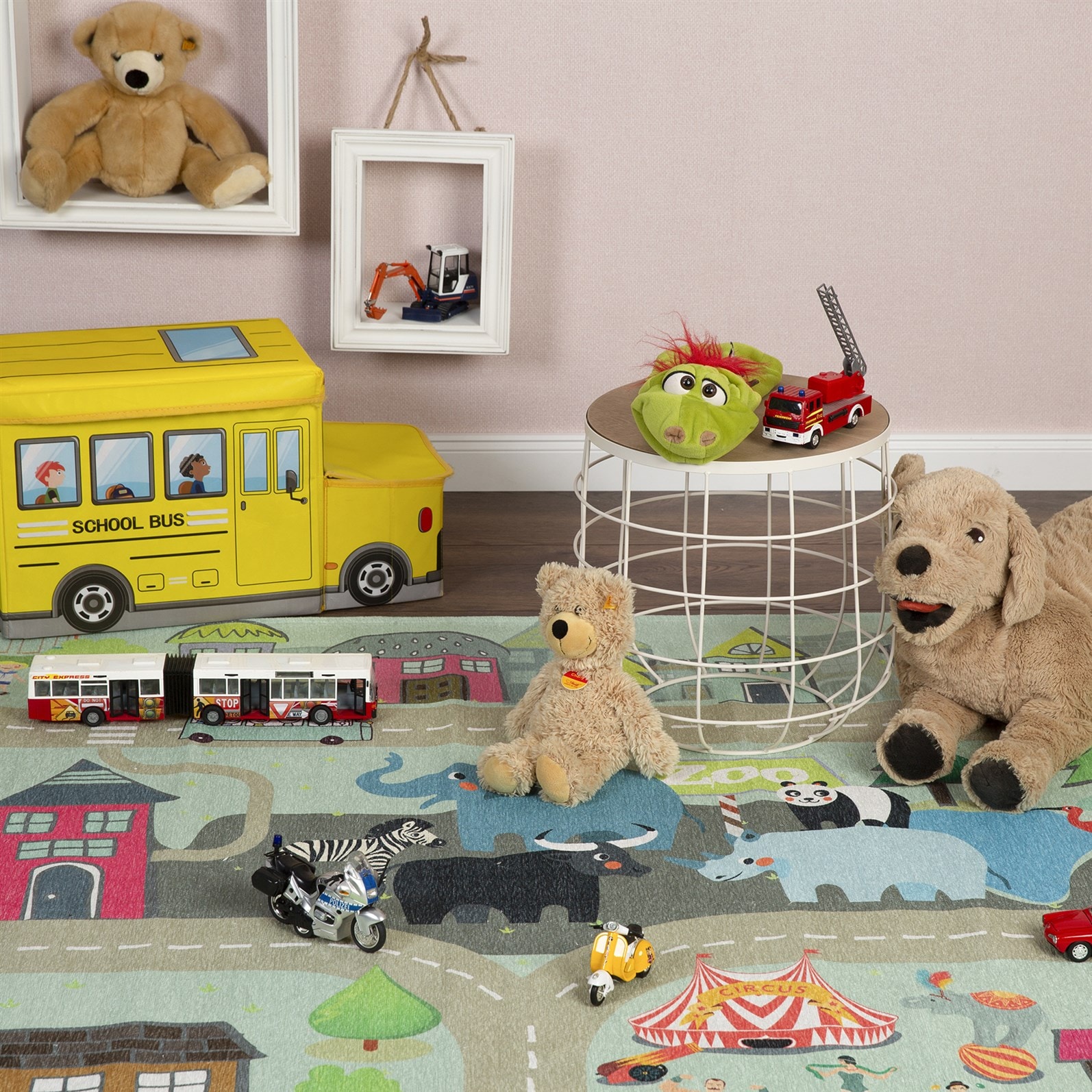 Kayoom Kinderteppich »Sympathy Kids 241« rechteckig 5 mm Höhe Kurzflor, Modernes Muster, Fußbodenheizungsgeeignet