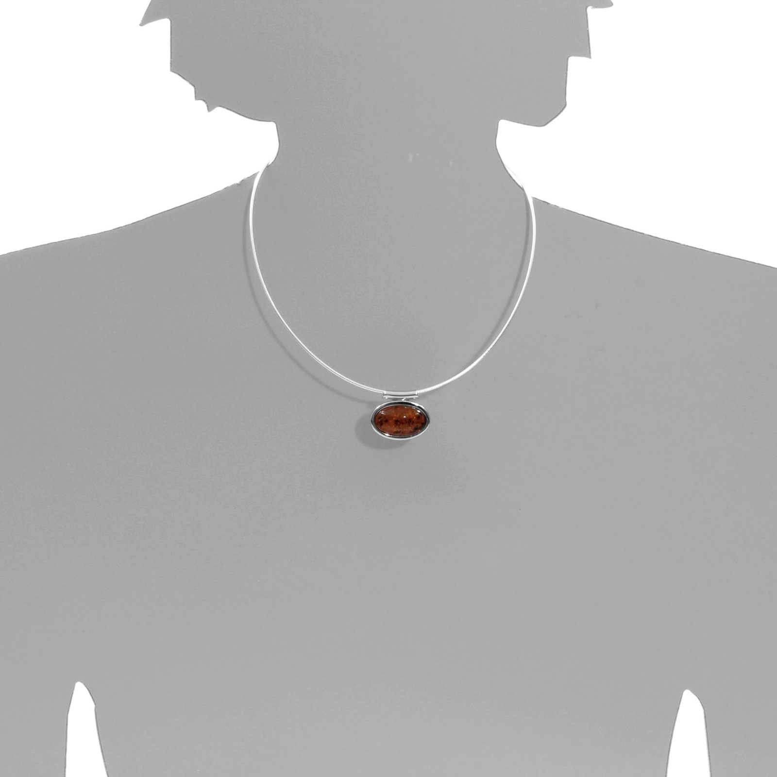 OSTSEE-SCHMUCK Kette mit Anhänger »- Birte 21 mm - Silber 925/000 - Bernstein«