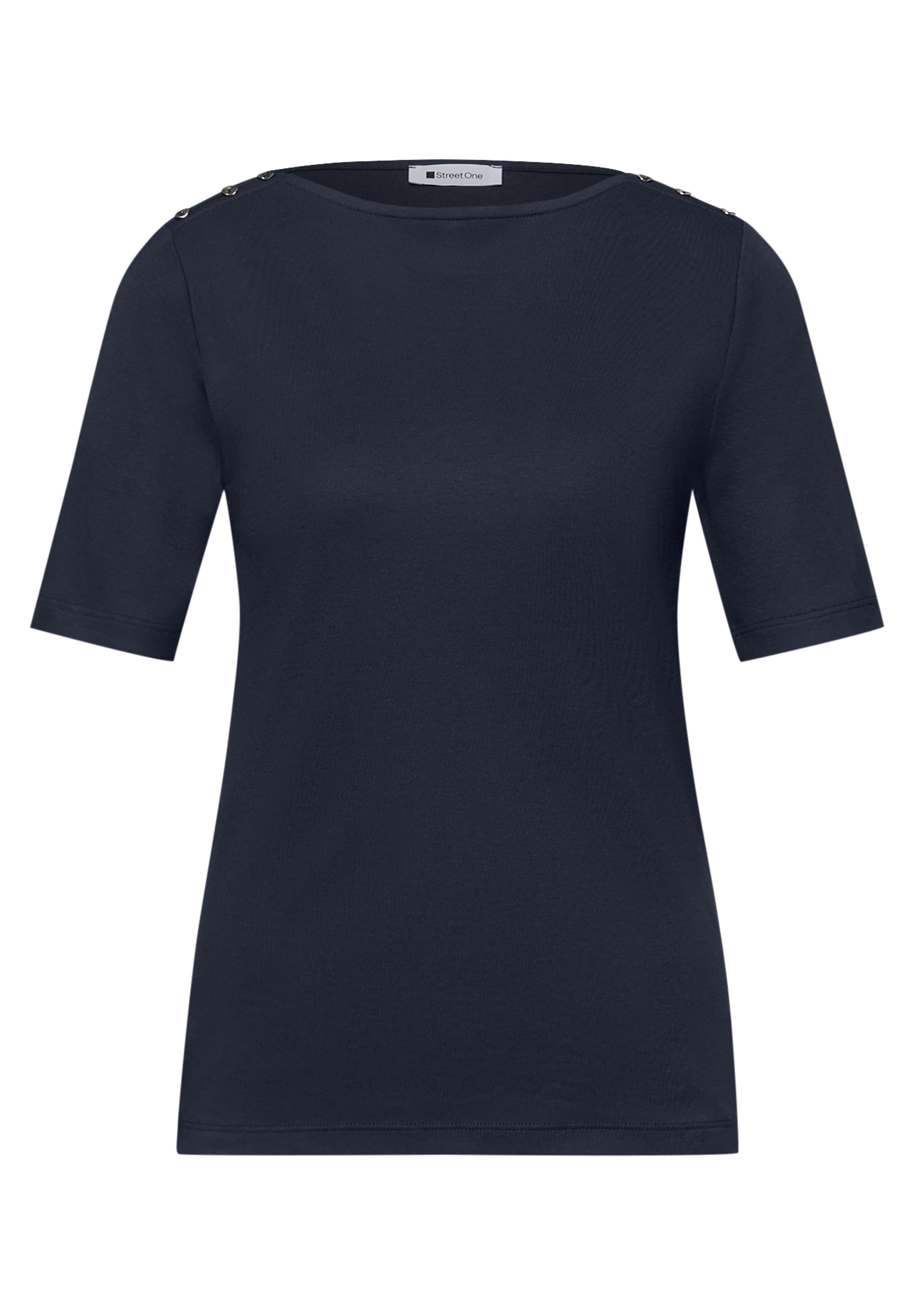 STREET ONE Kurzarmshirt mit Knopfdetail