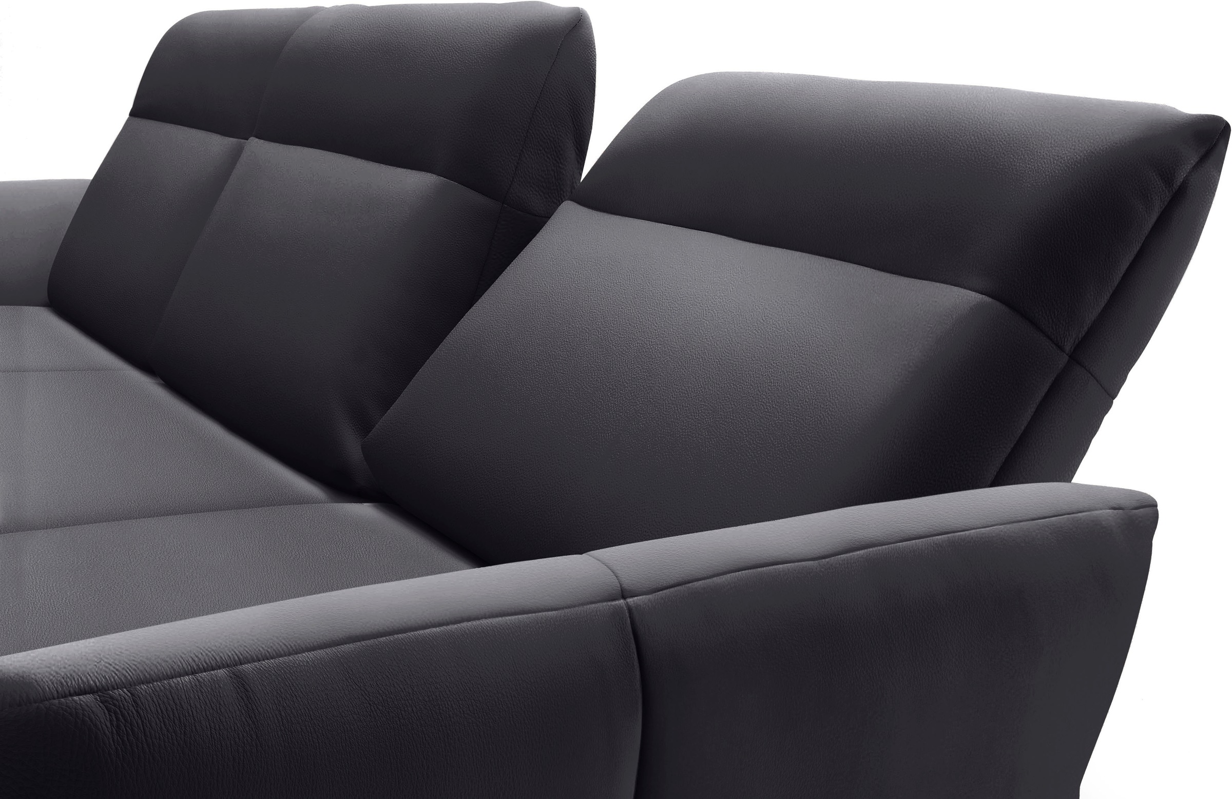 Creation BY ROLF BENZ Ecksofa »CR.460«, Sockel in Nussbaum, Winkelfüße in Umbragrau, Breite 318 cm