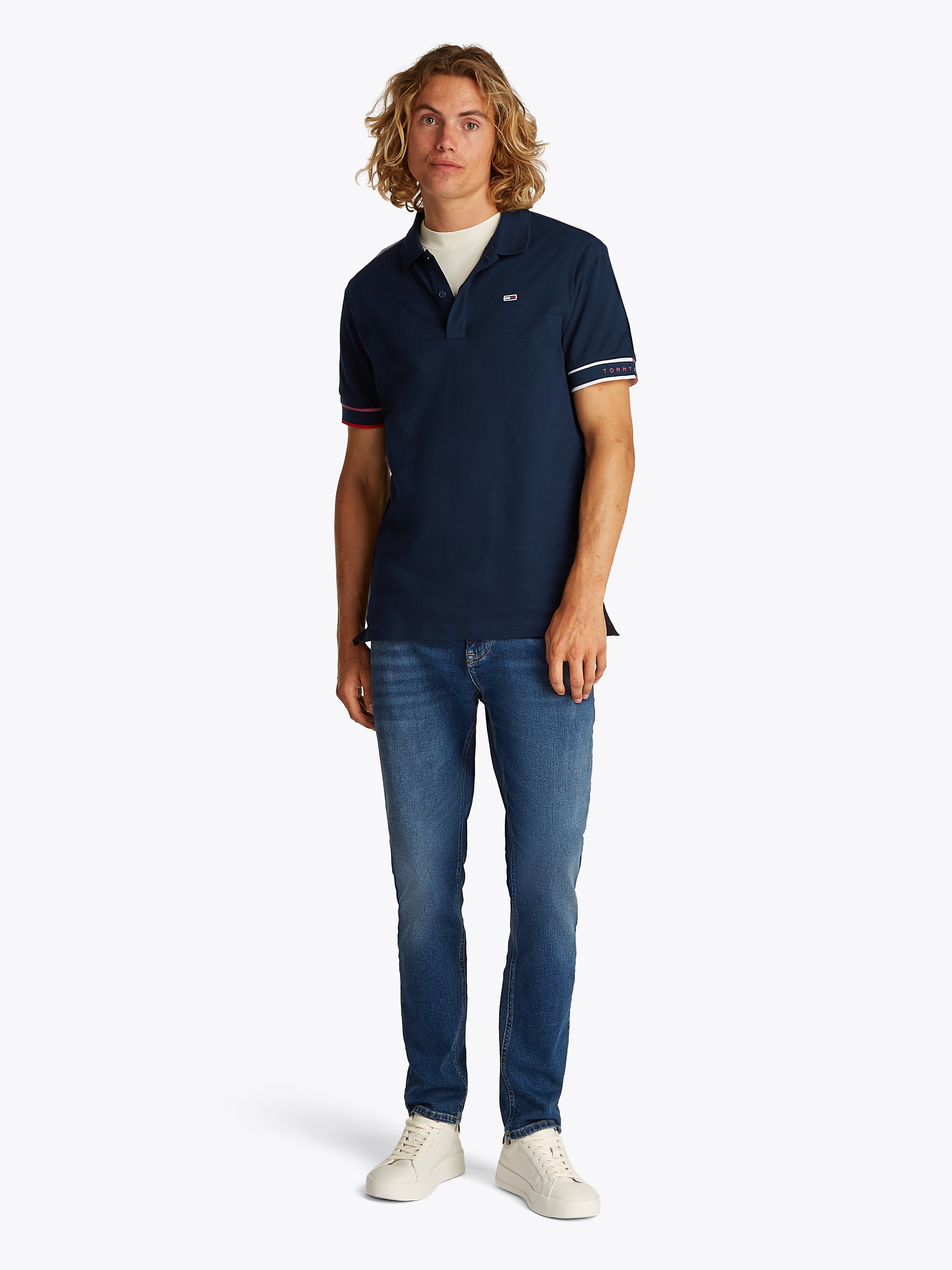 Tommy Jeans Plus Poloshirt »TJM SLIM FLAG CUFF POLO EXT«, Große Größen