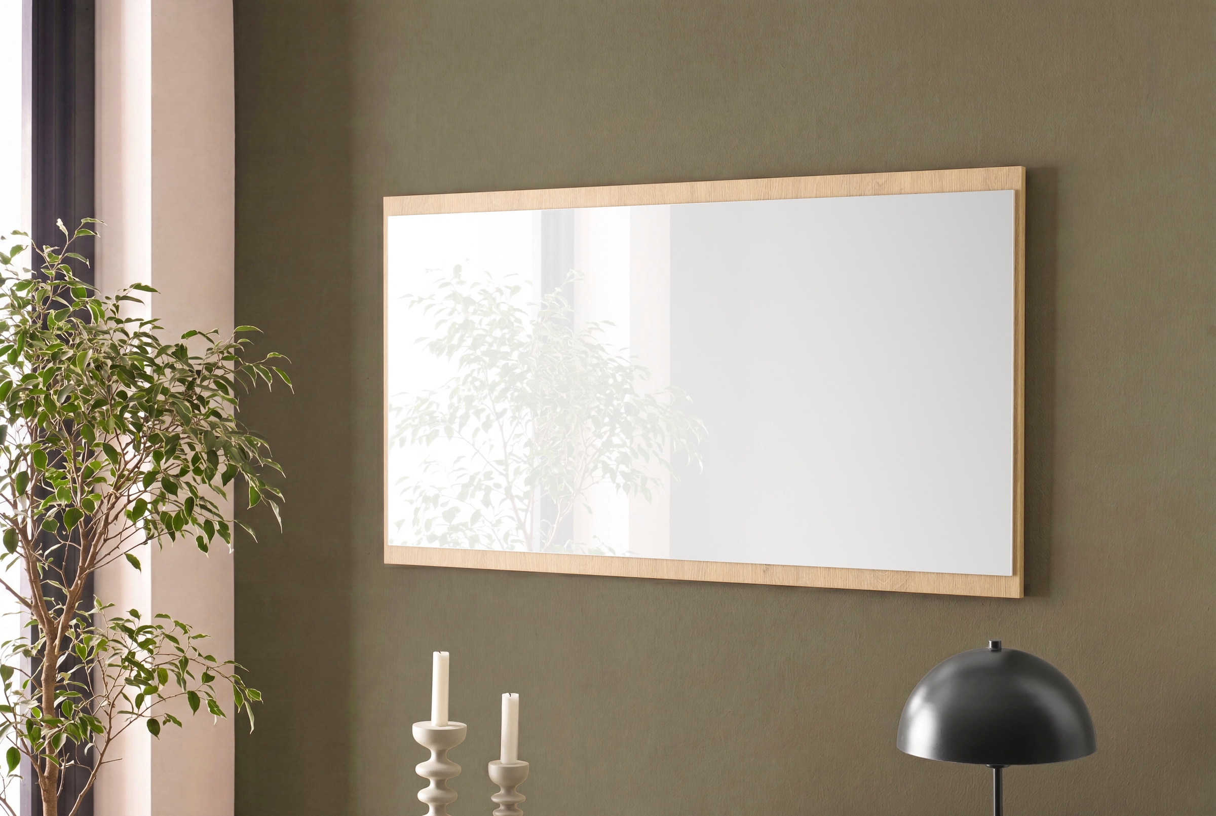 Home affaire Garderobenspiegel »Lund, Spiegel in Stone Oak, zeitloses Design« universell einsetzbar, eckig, 105 cm breit