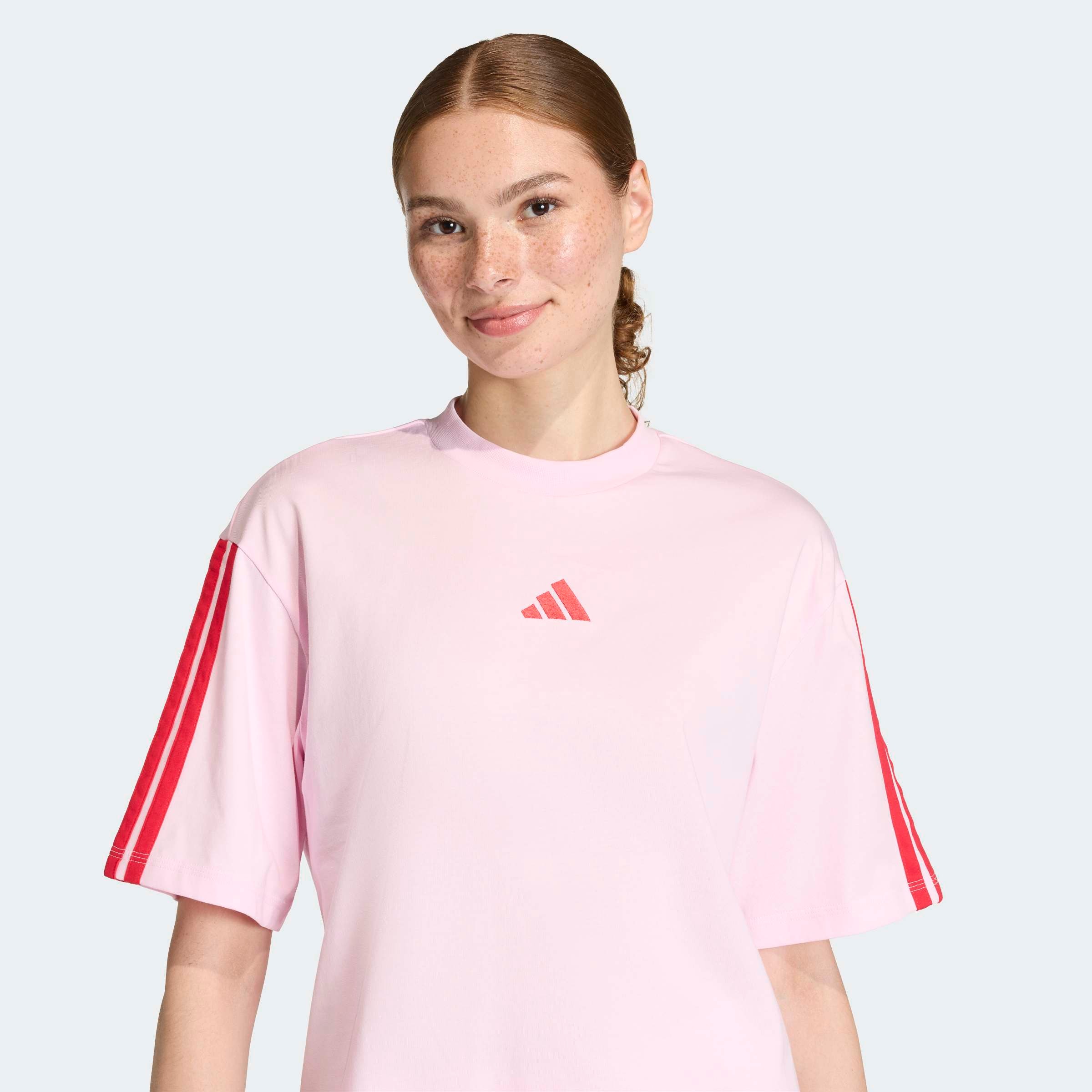 adidas Sportswear T-Shirt »W 3S SJ BF T« lockere Passform, Kurzarmdesign, sportlicher Stil, aus Baumwolle