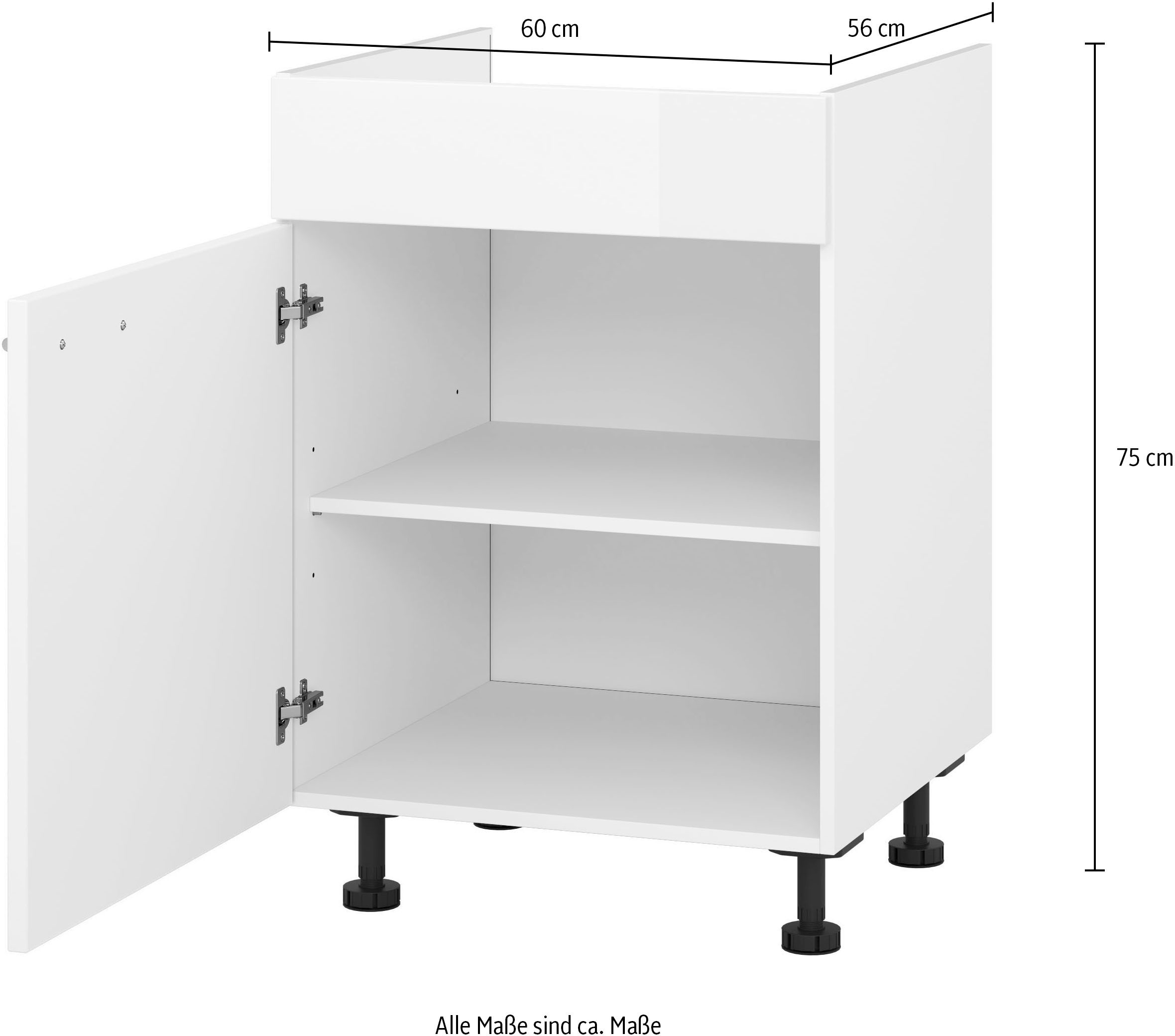 KOCHSTATION Herdumbauschrank »"KS-Scafa"«, Breite 60 cm, mit Tür, wahlweise Türanschlag rechts oder links