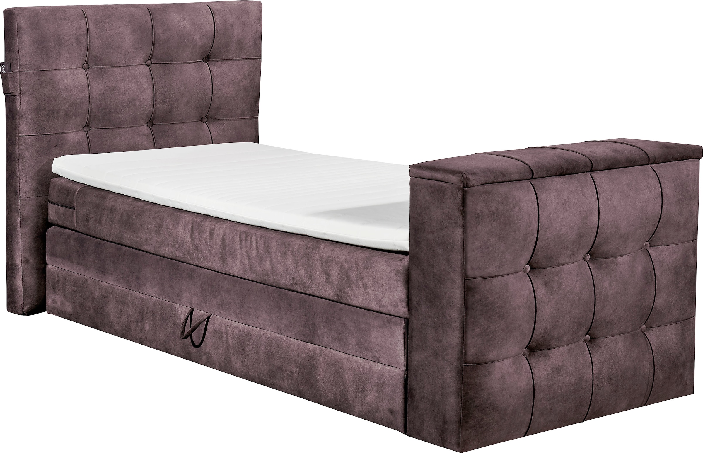 set one by Musterring Boxspringbett »Richmond«, mit Duo-Matratze (H2/H3), versenkbarer TV-Halterung (bis 40 Zoll) und Fernbedienung. Wahlweise mit/ohne Bettkasten